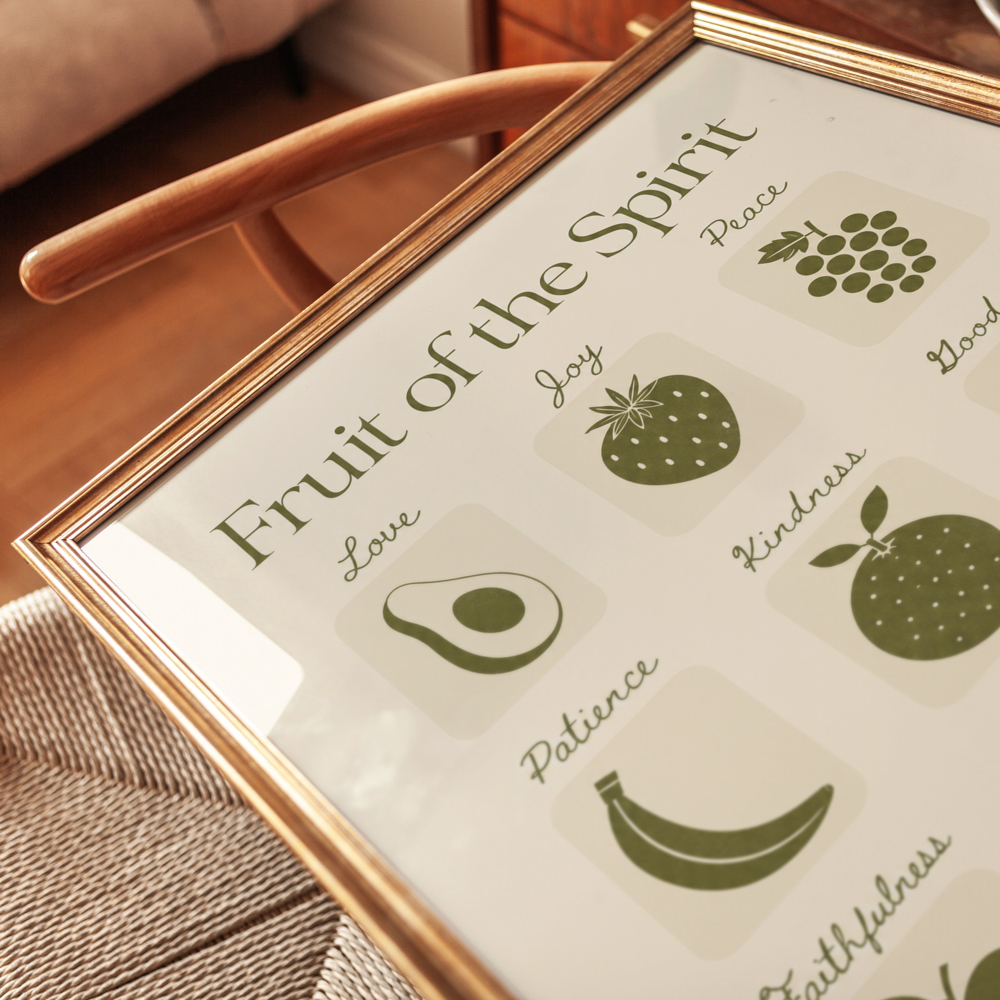 Fruit of the Spirit Print: Biblical Verse Art - detail