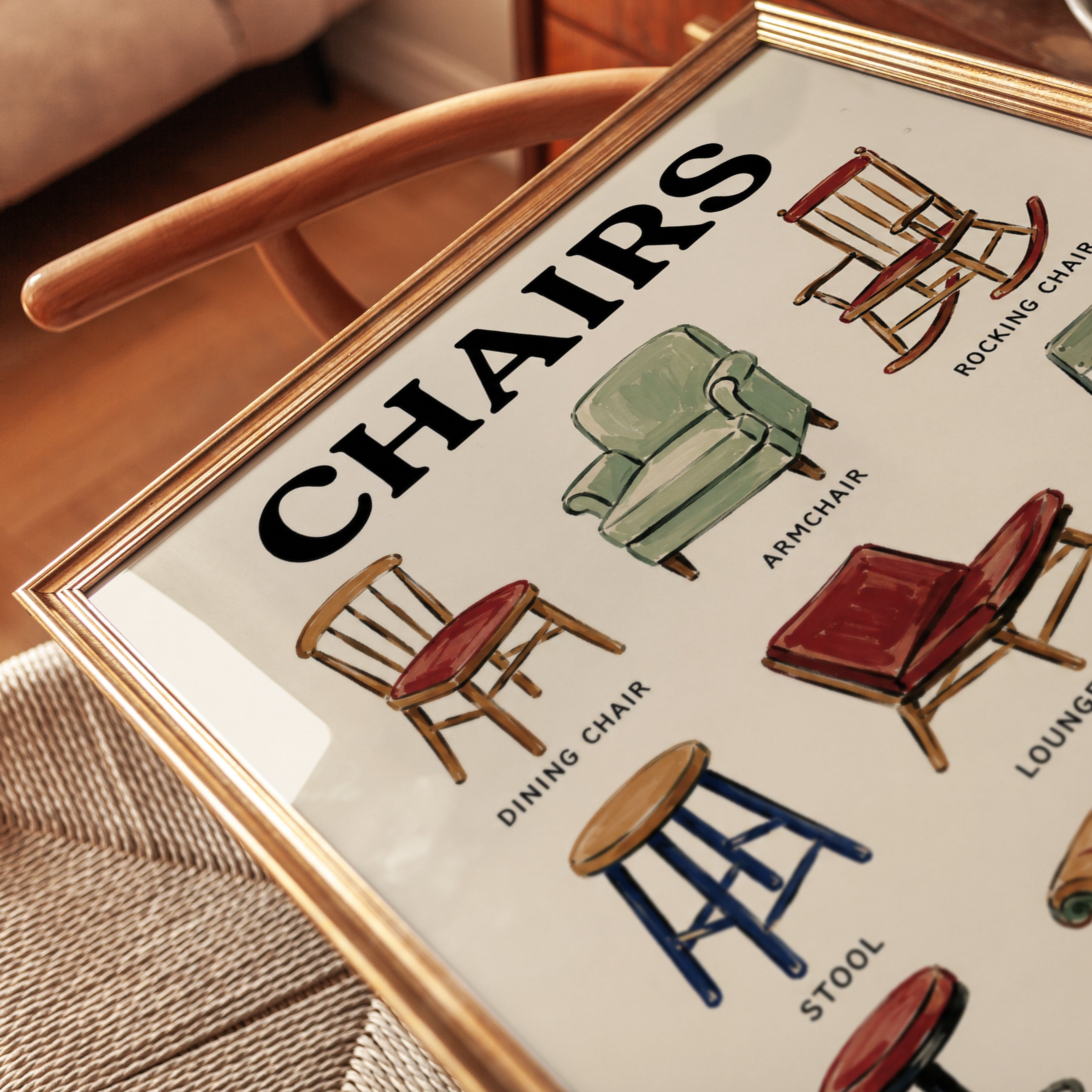 Chair Types Poster – Furniture Educational Print - detail