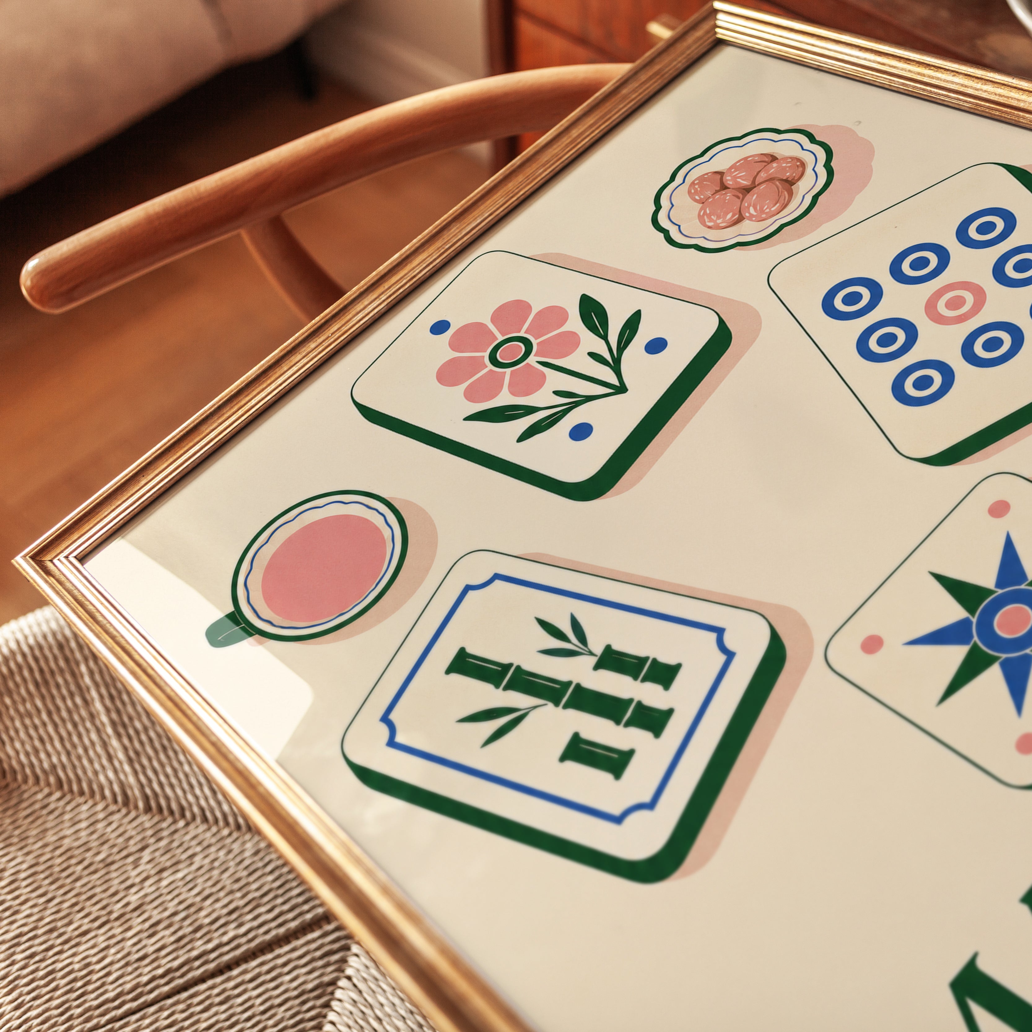 Mahjong Wall Art – Game Room Decor - detail