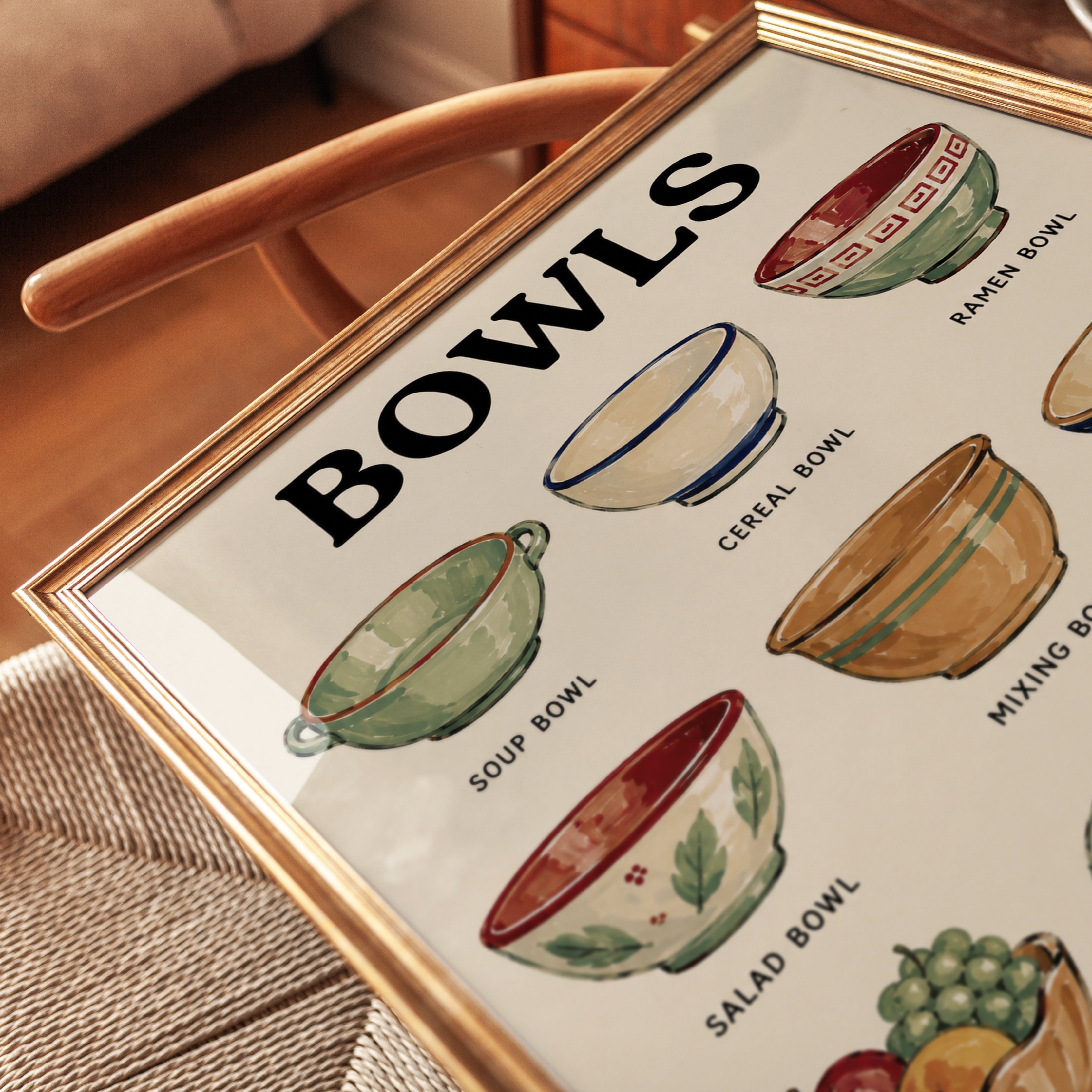 Bowl Types Kitchen Print - detail