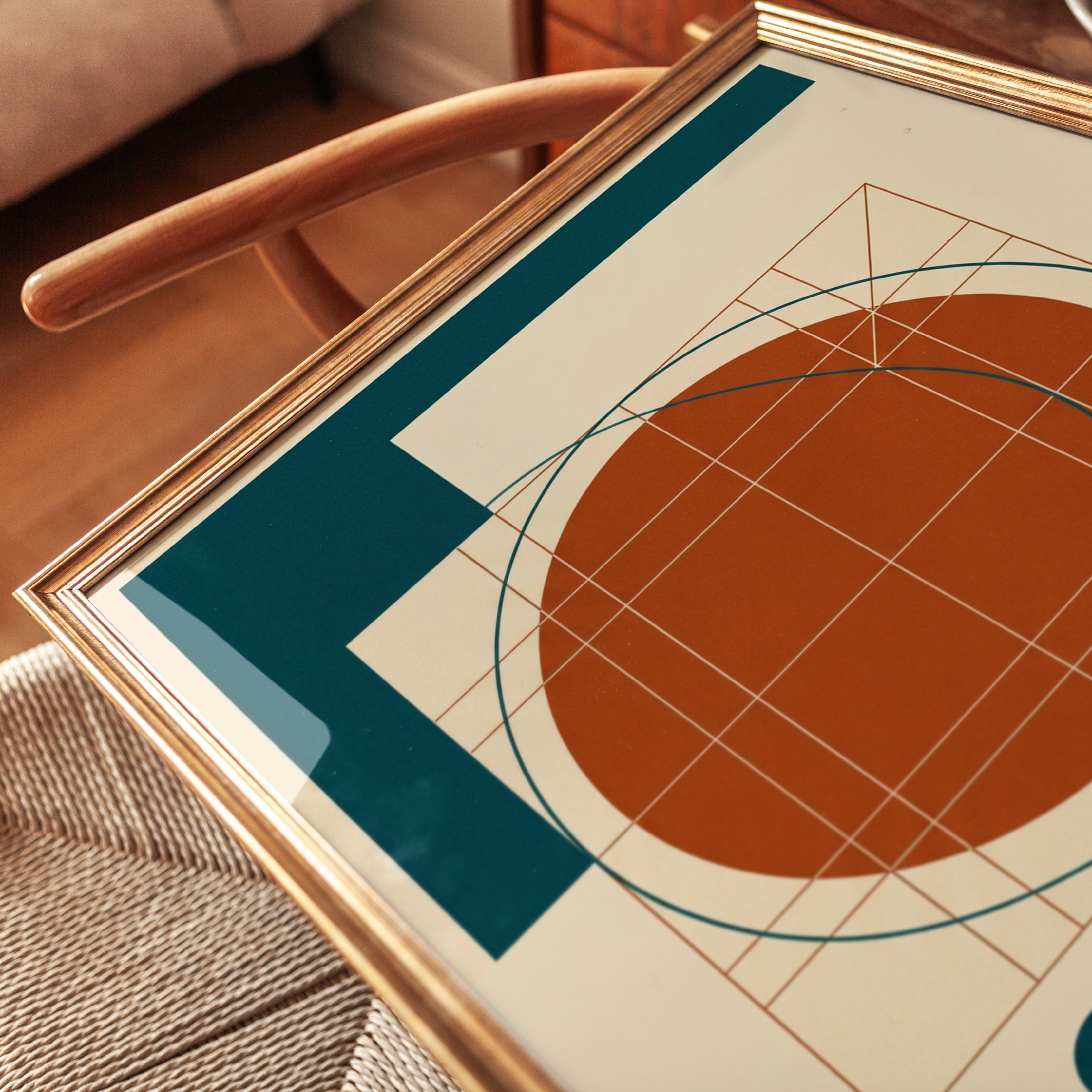 Bauhaus Geometric Circle Print: 1923 Modern Form Design - detail