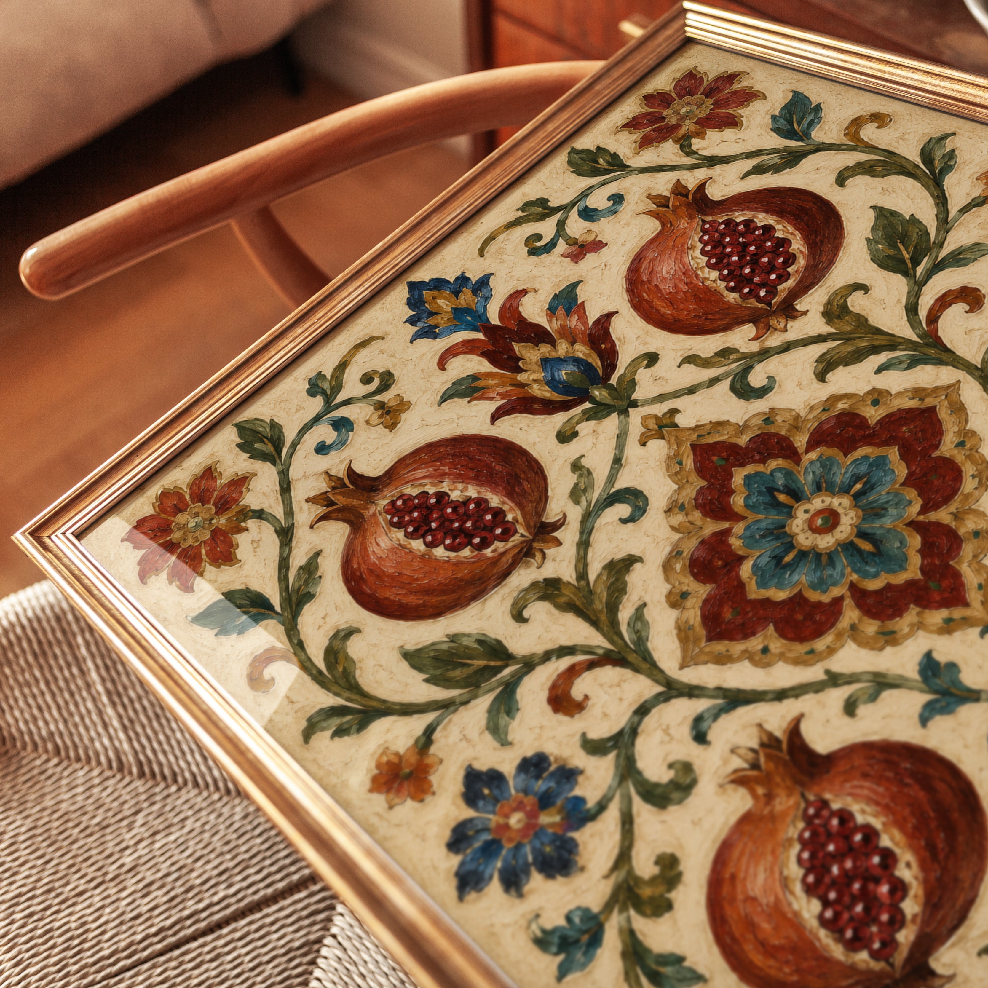 Pomegranate Wall Art – Vintage Botanical Print - detail