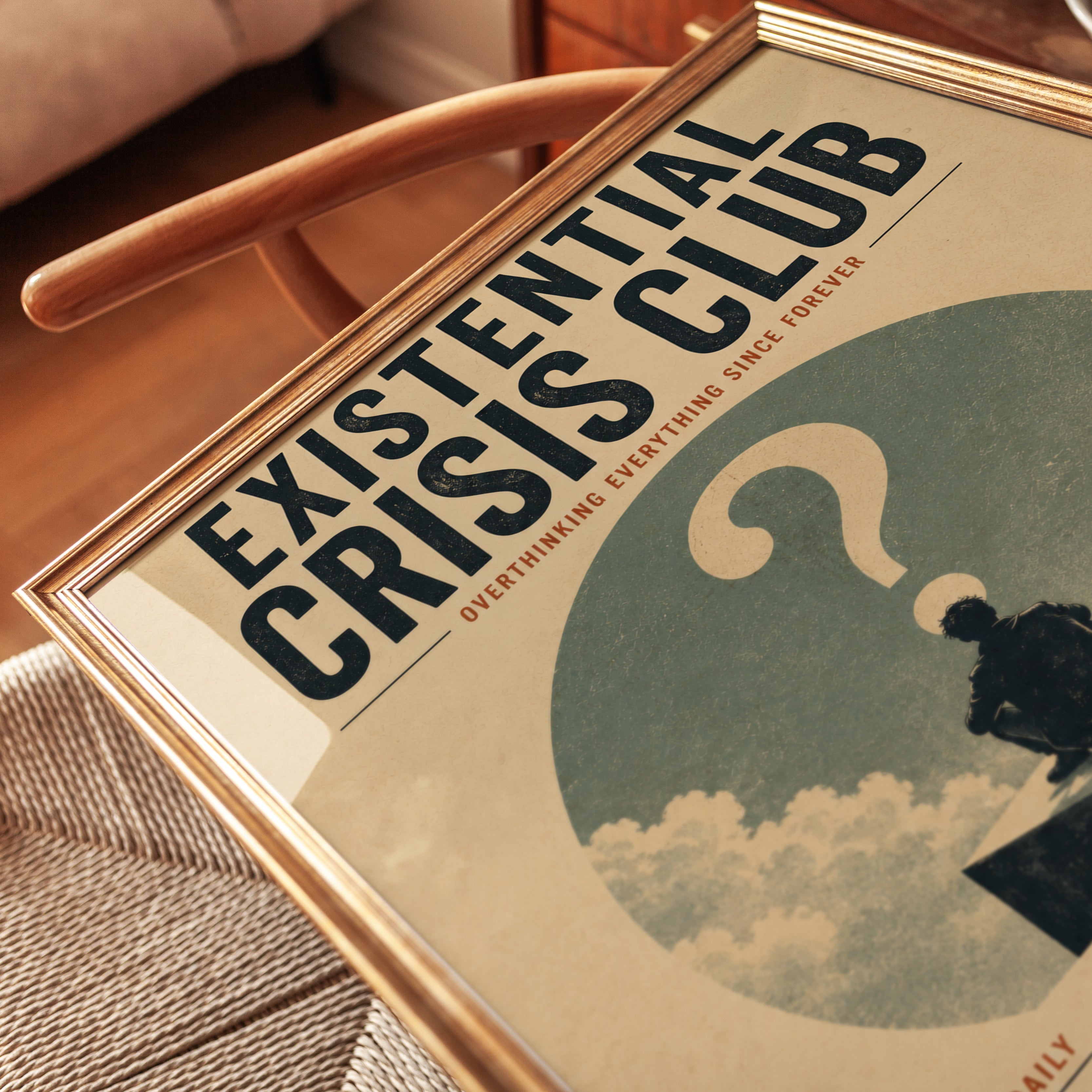 Mental Health Wall Art – Existential Humor Print - detail