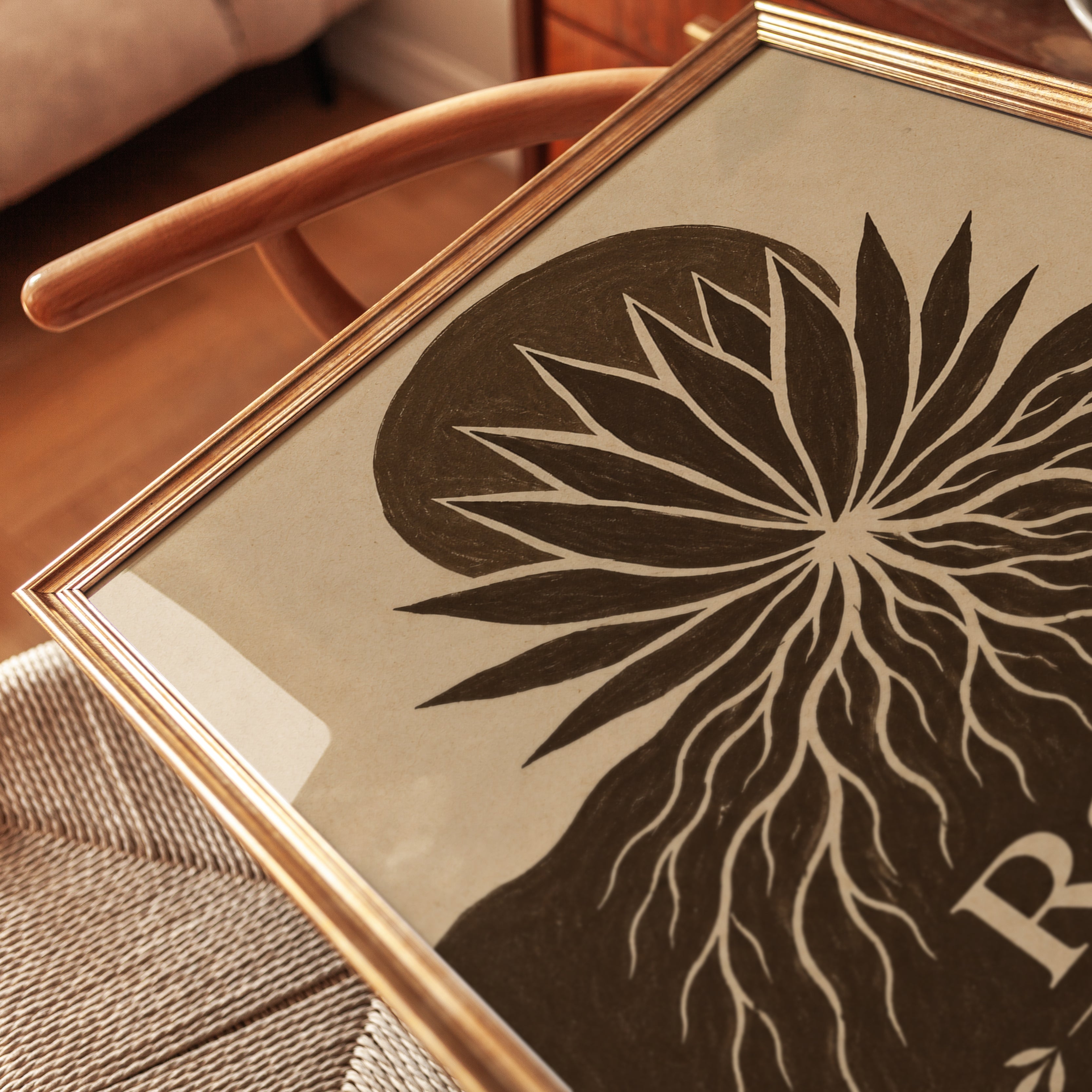 Roots of Mexico Art Print: Vintage Botanical Symbolism Poster - detail