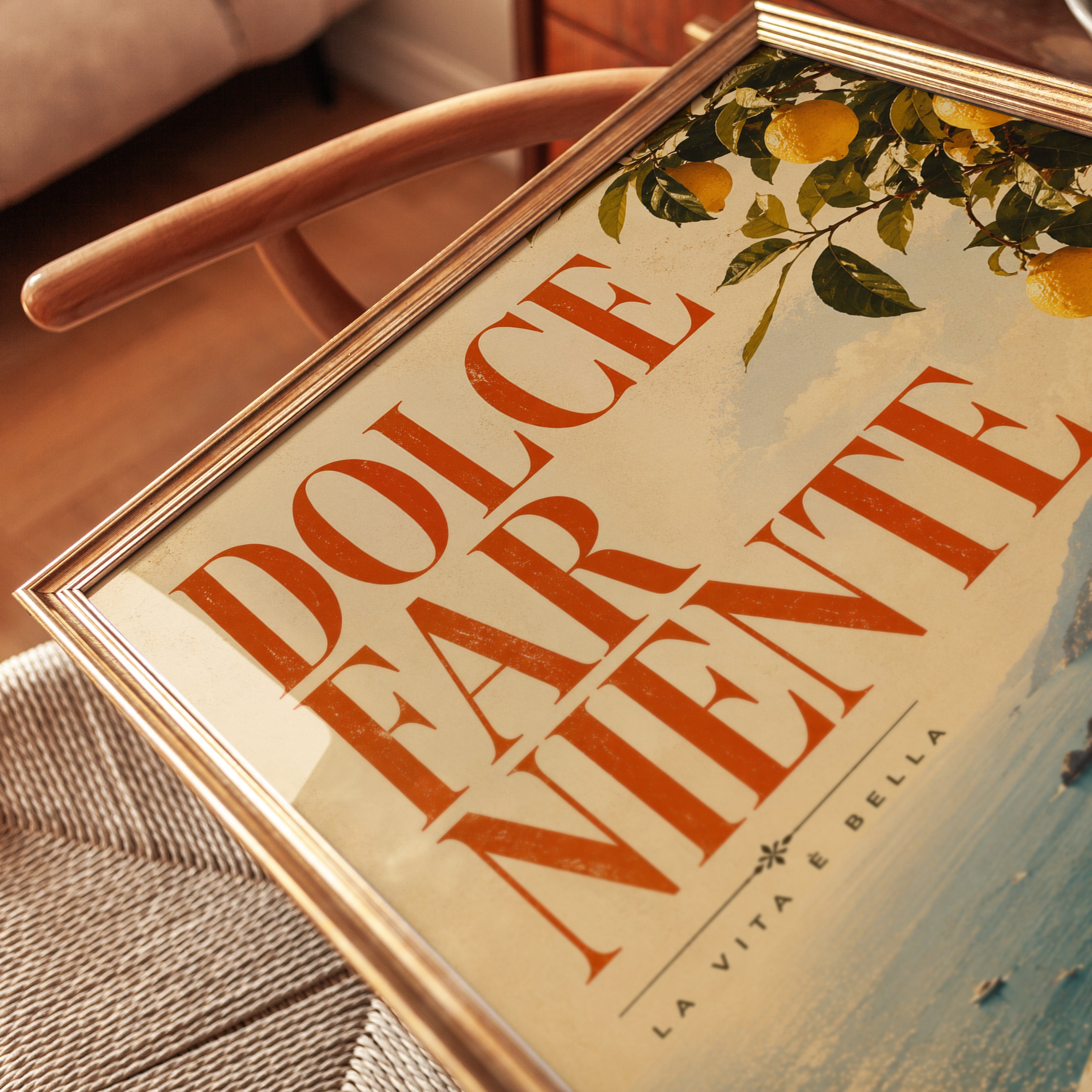 Italian Travel Poster – Dolce Far Niente Print - detail