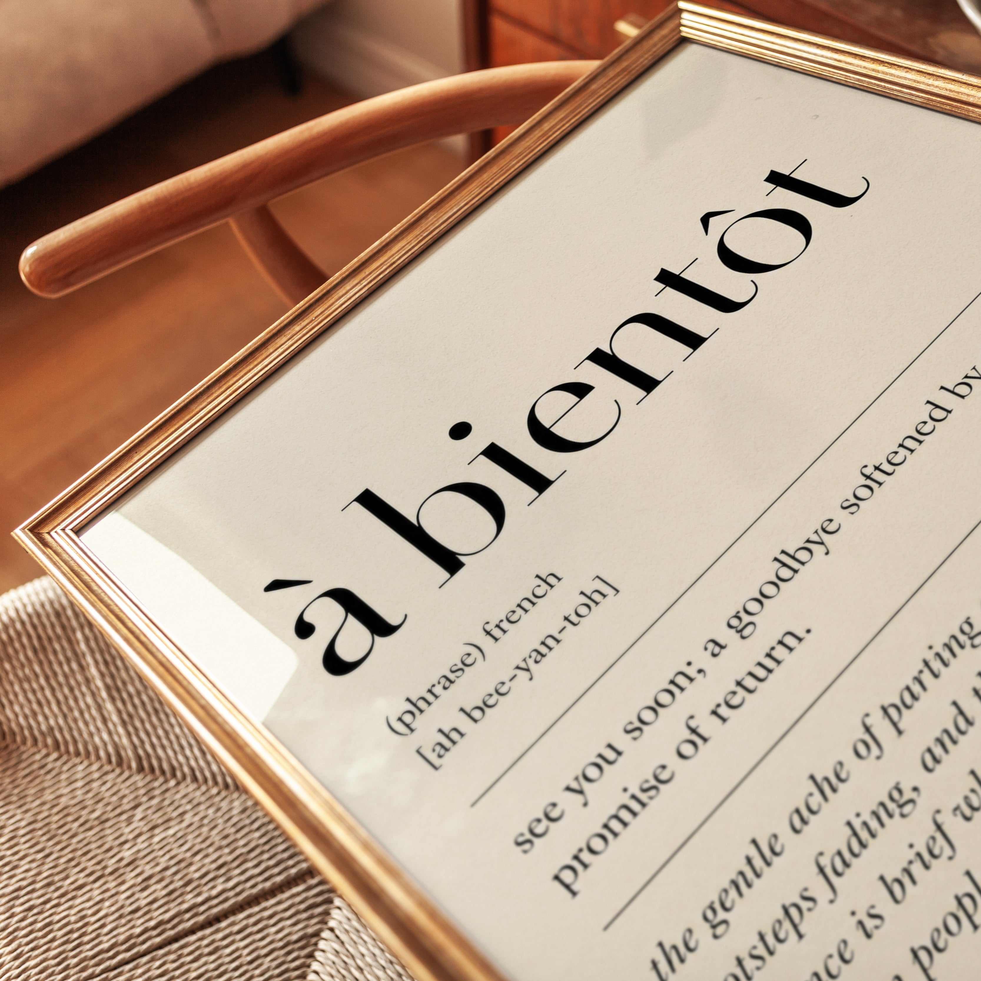 French Quote Print – À Bientôt - detail