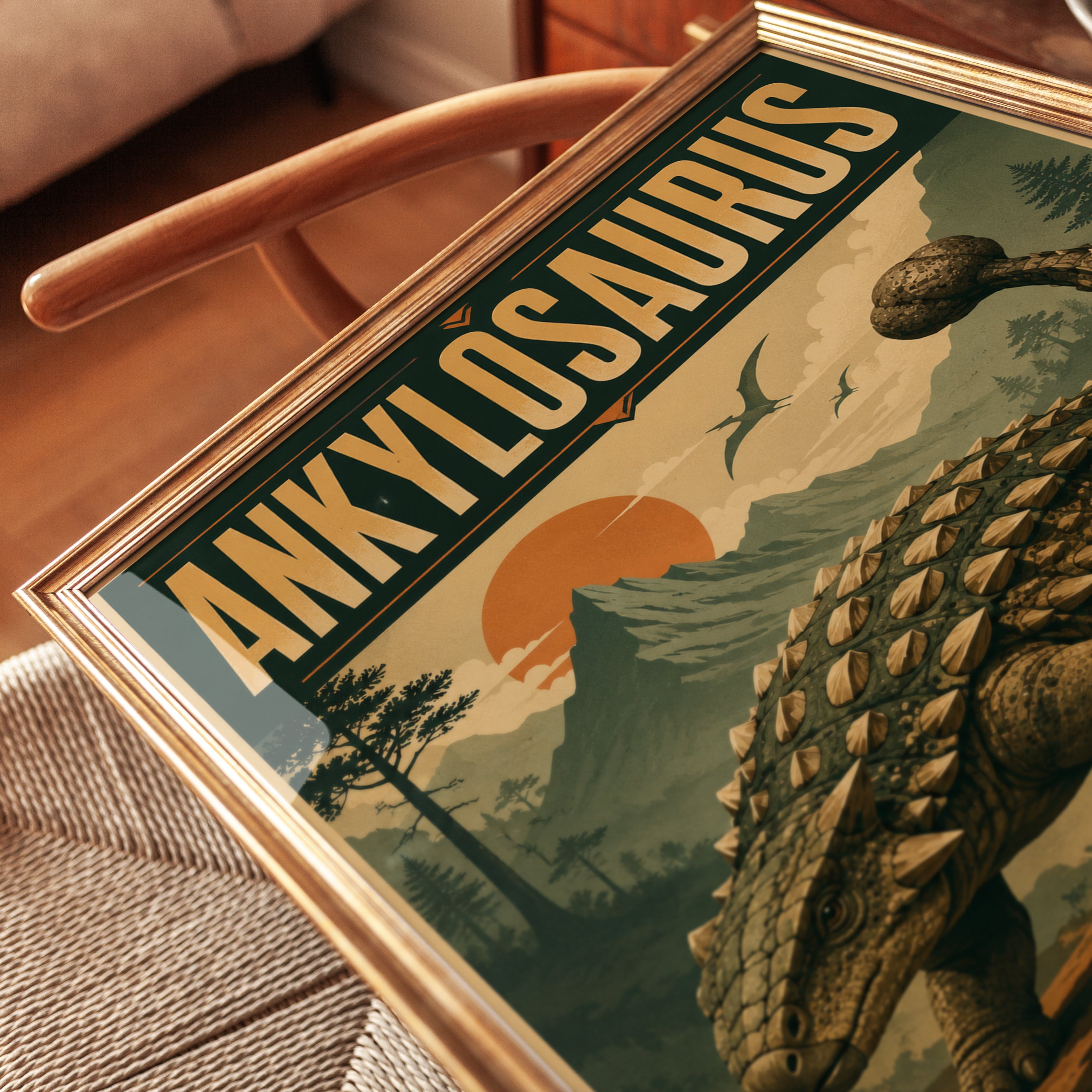 Ankylosaurus Poster: Vintage Dinosaur Art for Kids' Rooms (Multipl - detail