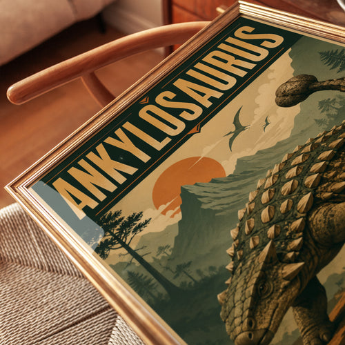 Ankylosaurus Poster: Vintage Dinosaur Art for Kids' Rooms (Multipl - detail
