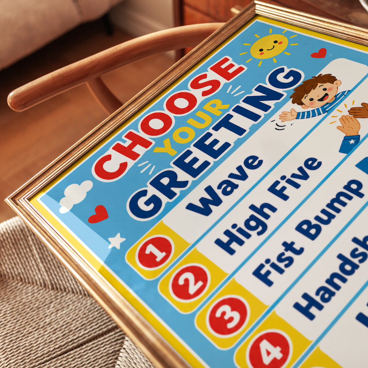 Choose Your Greeting Poster: Classroom Social Skills Chart - detail