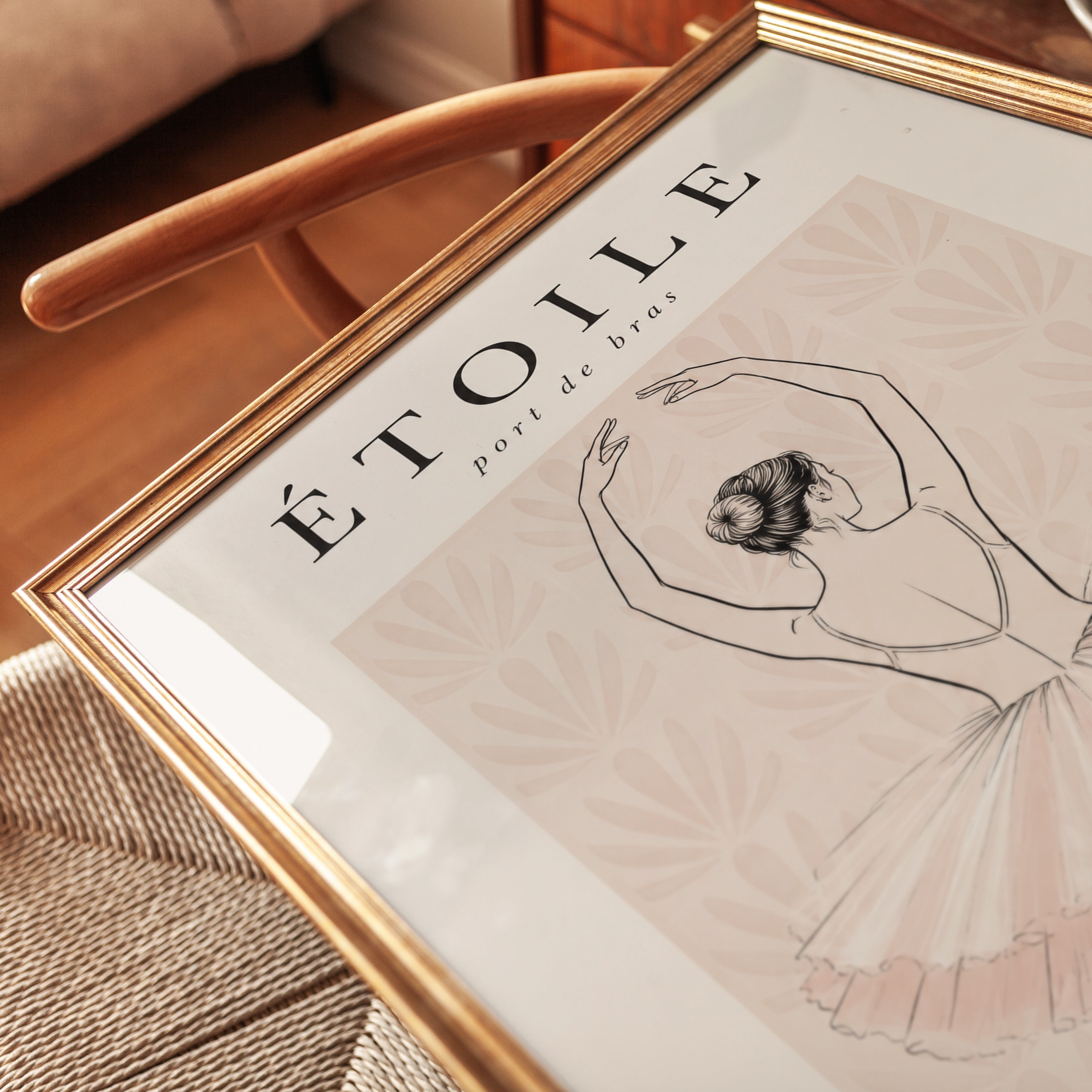 Ballet Dancer Line Art Print - detail