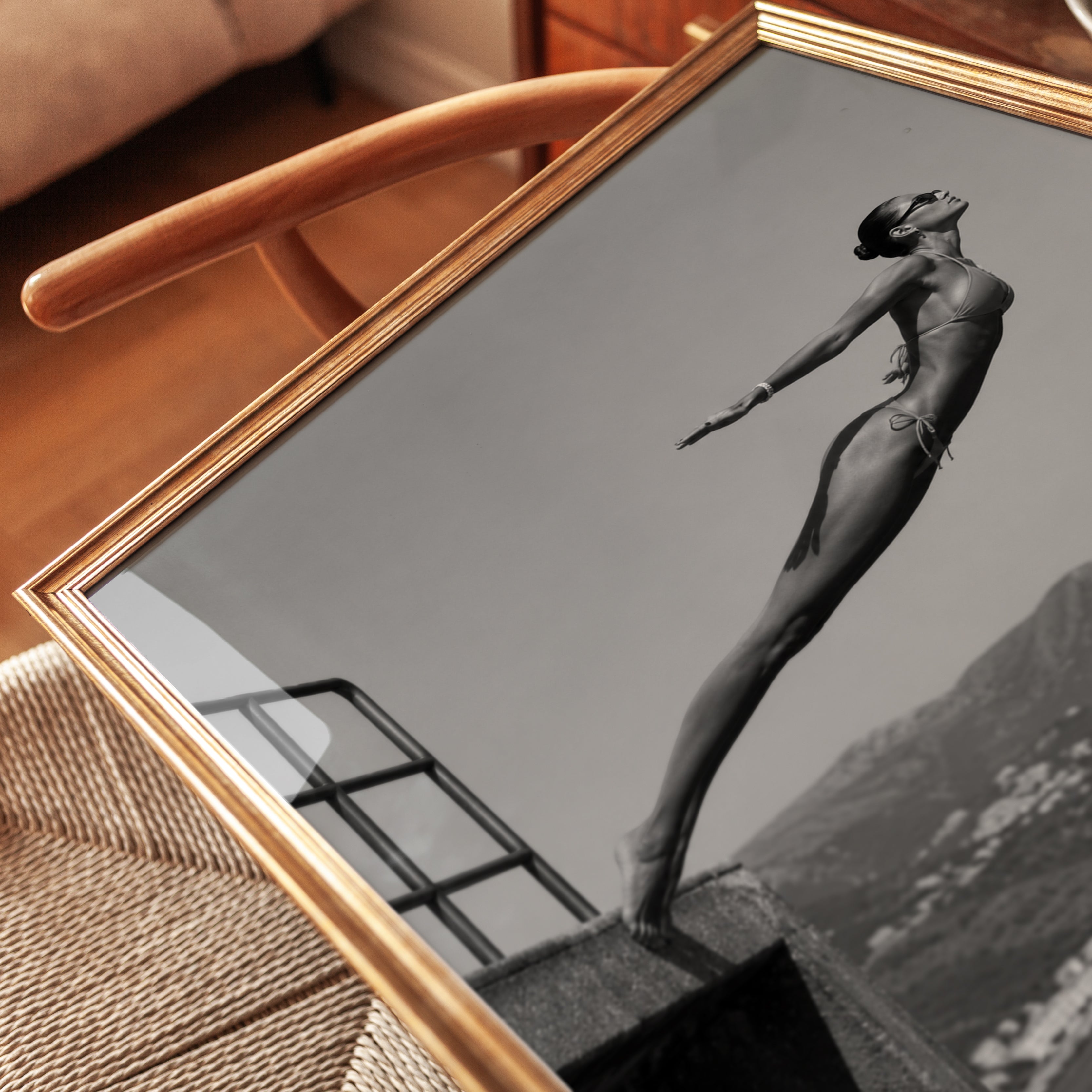Vintage Swimming Print - detail