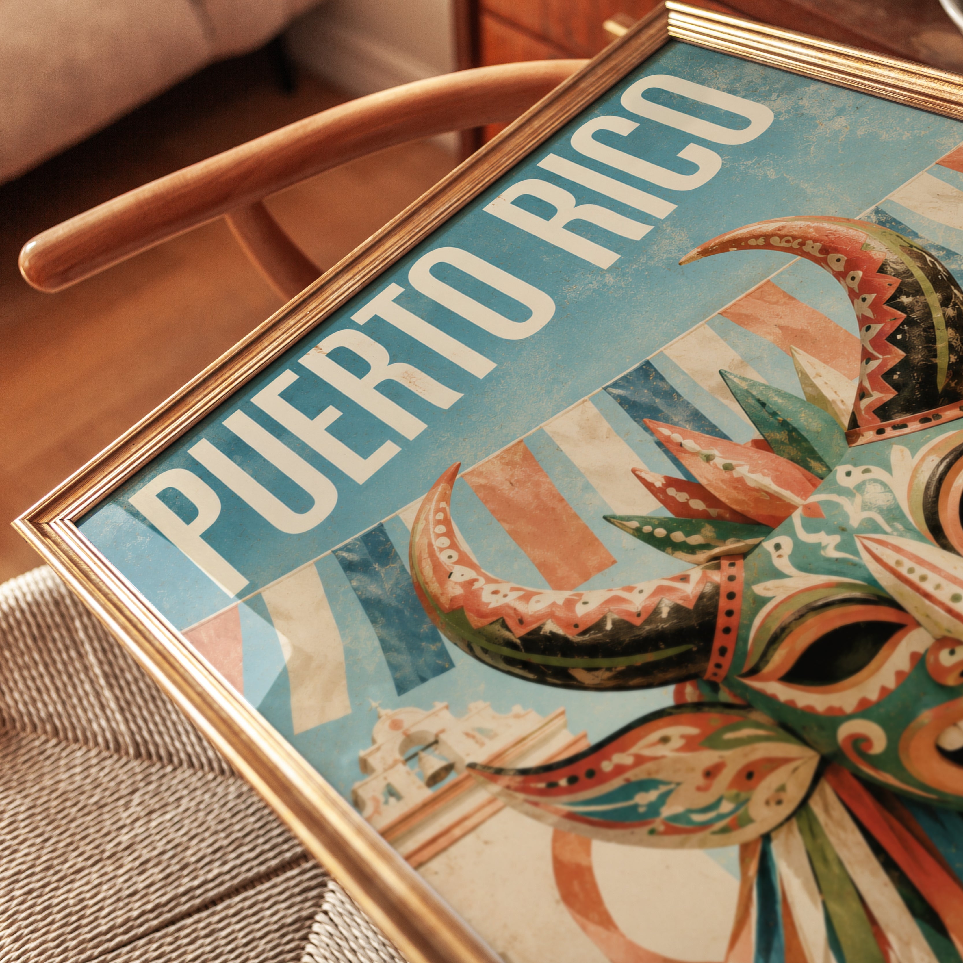 Puerto Rico Poster – Vintage Travel Wall Art - detail