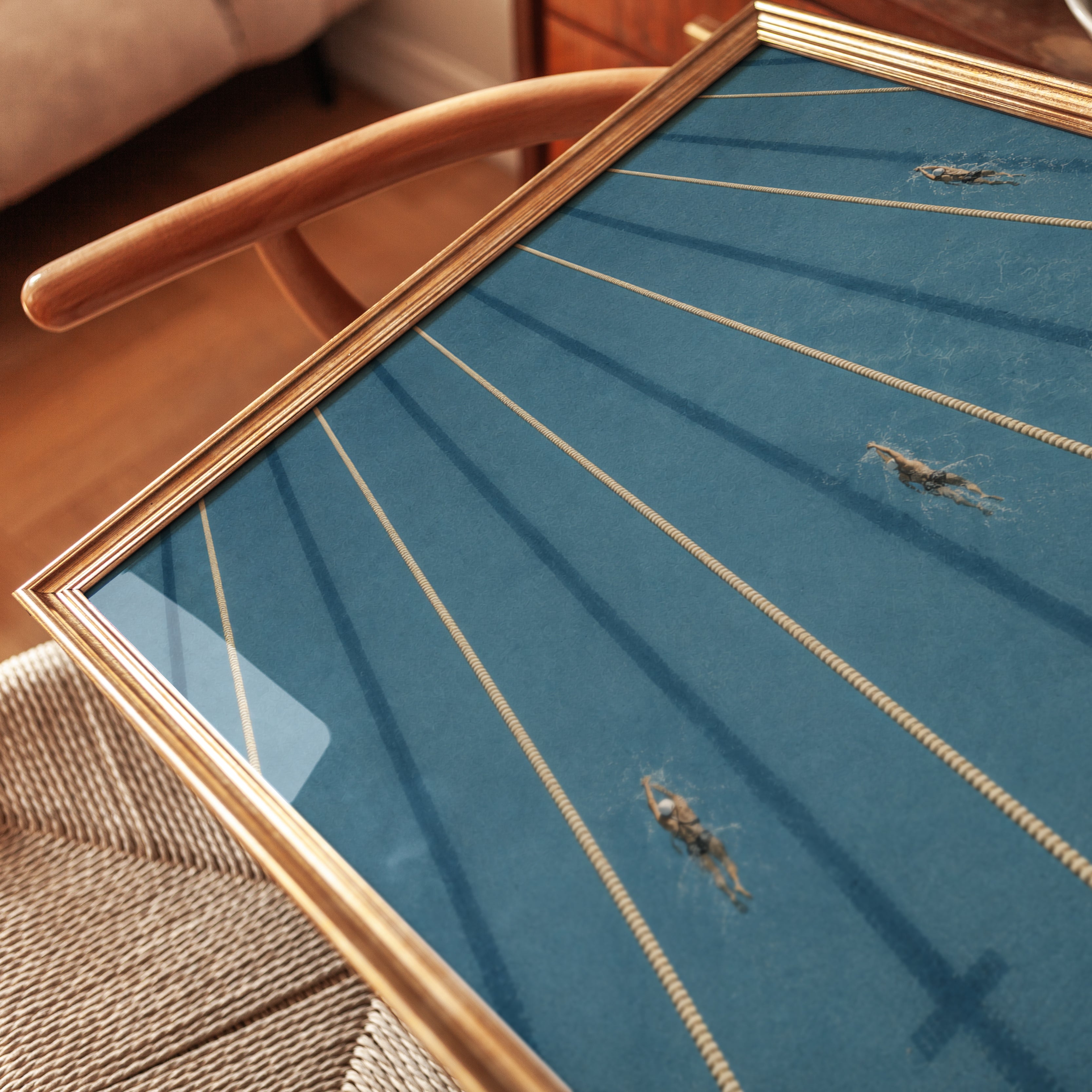Swimming Pool Wall Art – Aerial Sports Print - detail