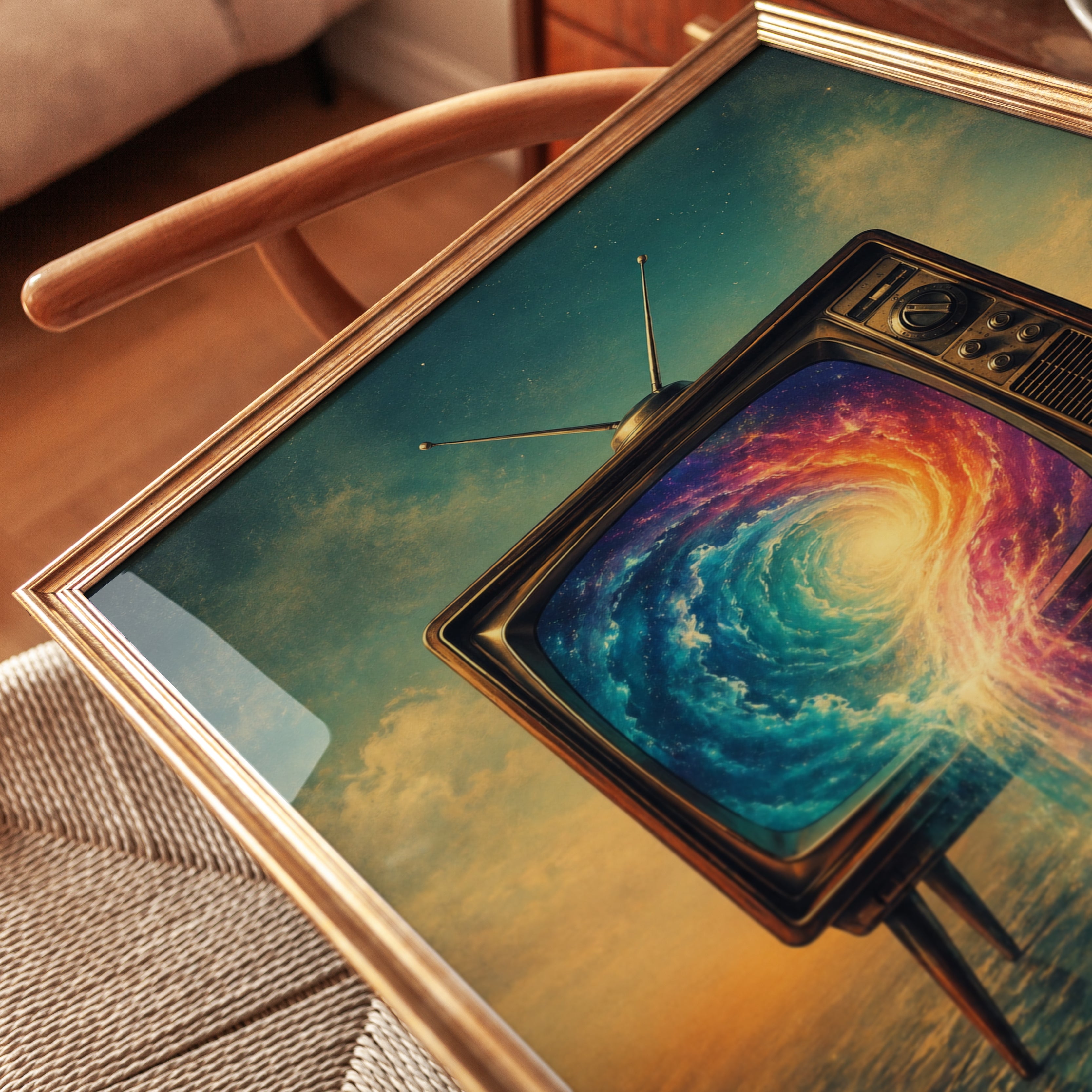 Surreal Wall Art – Retro TV Print - detail