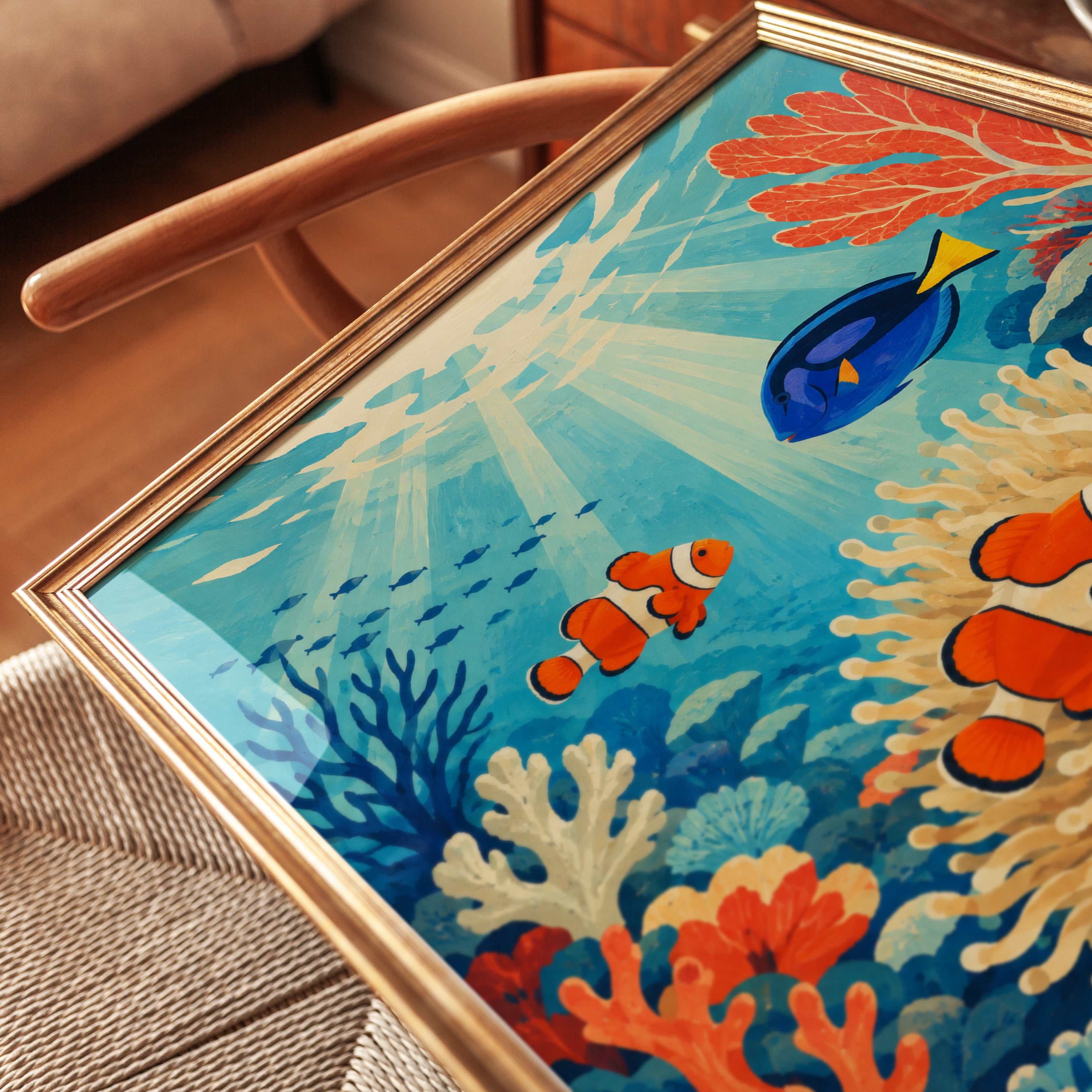 Coral Reef Wall Art – Ocean Fish Print - detail