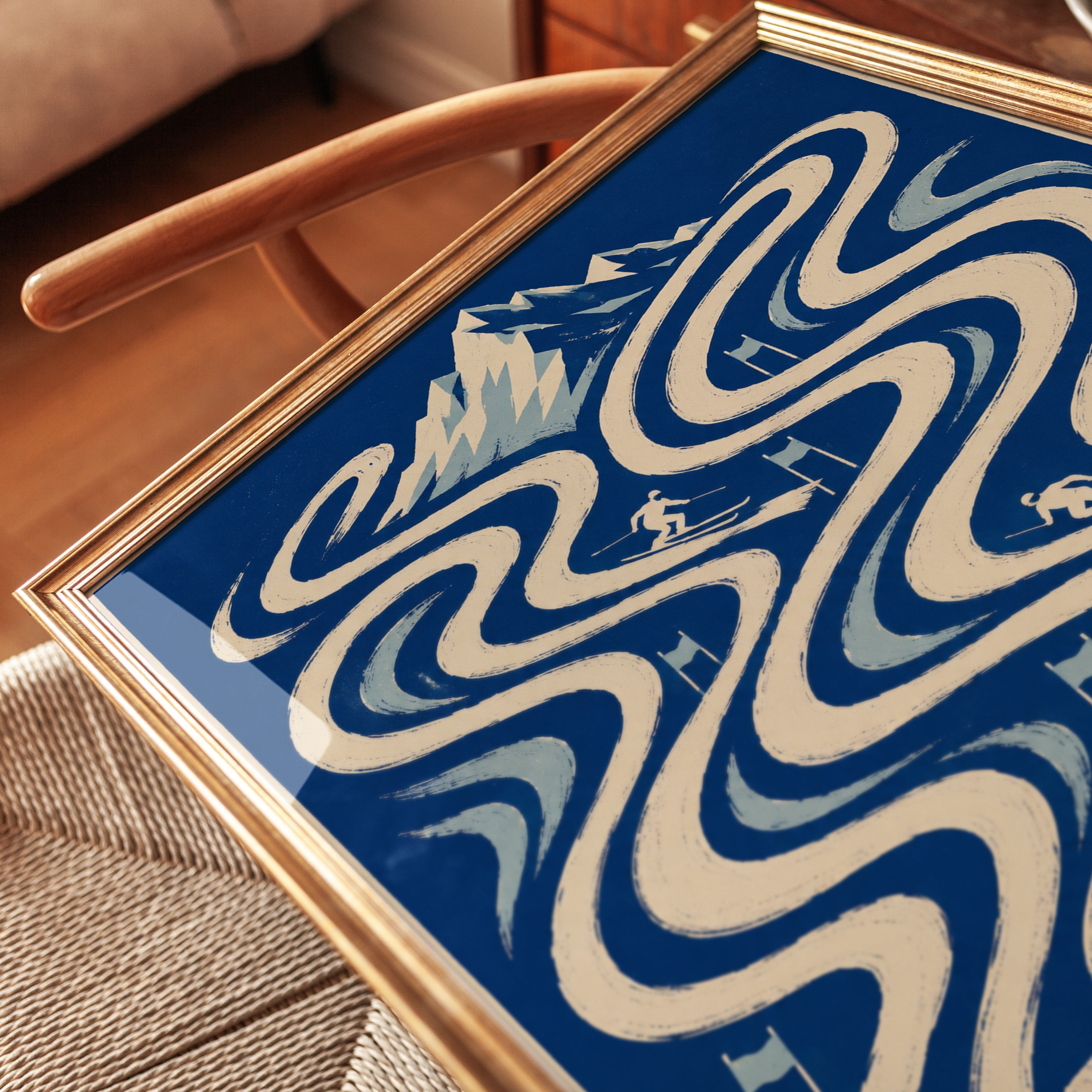 Ski Poster – Vintage Alpine Wall Art - detail