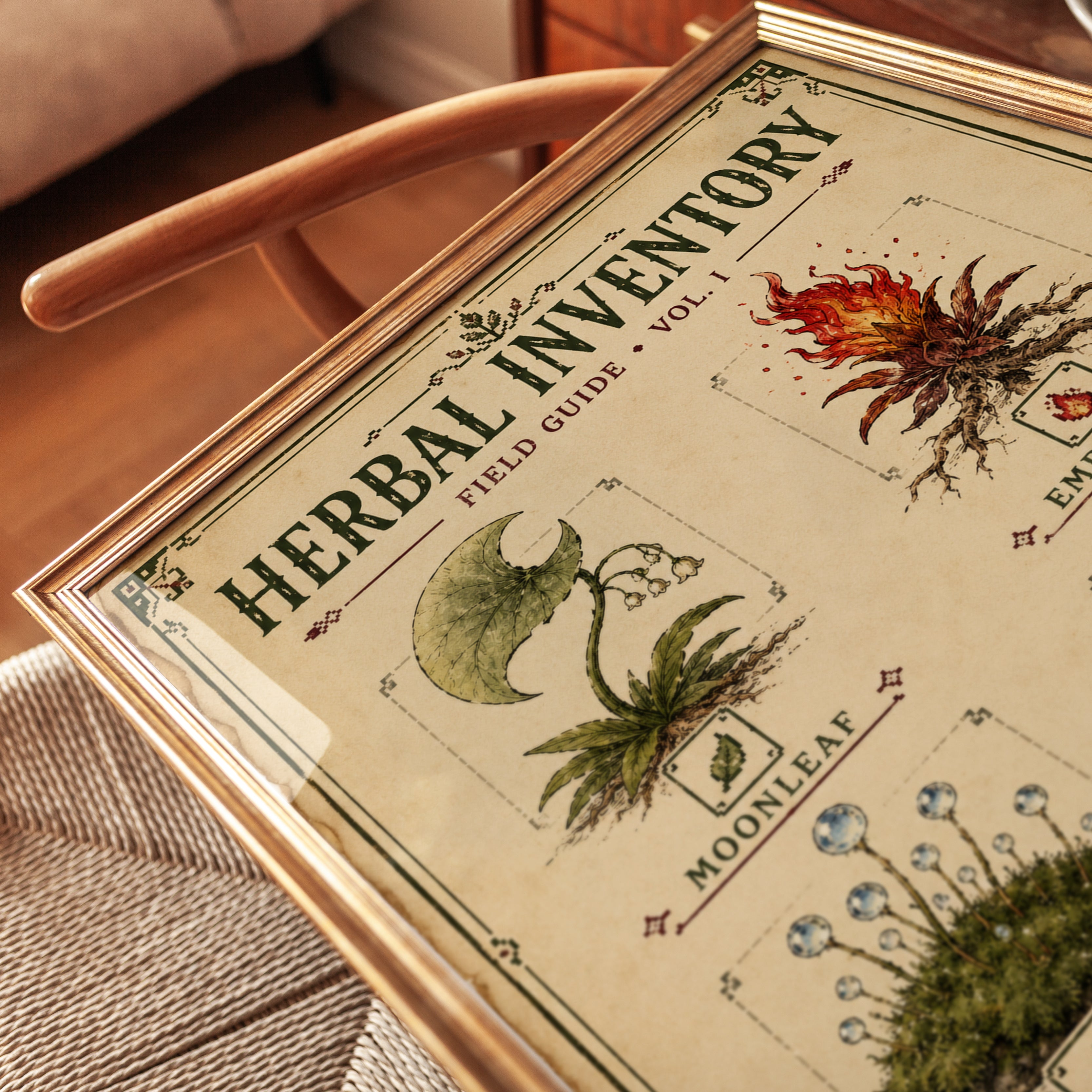 Herbal Field Guide Poster - detail