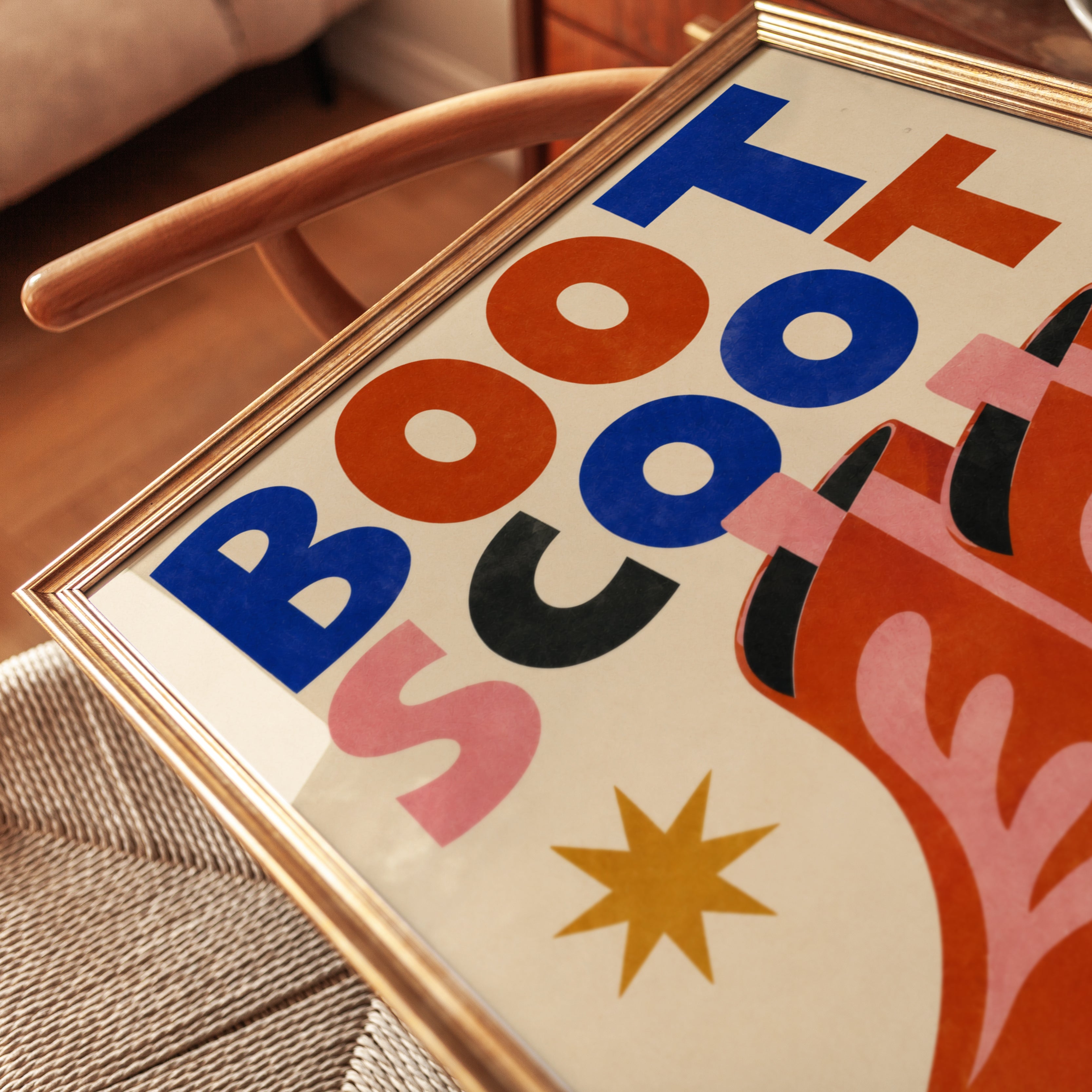 Boot Scoot Poster: Retro Cowboy Boots Typography Art Print - detail