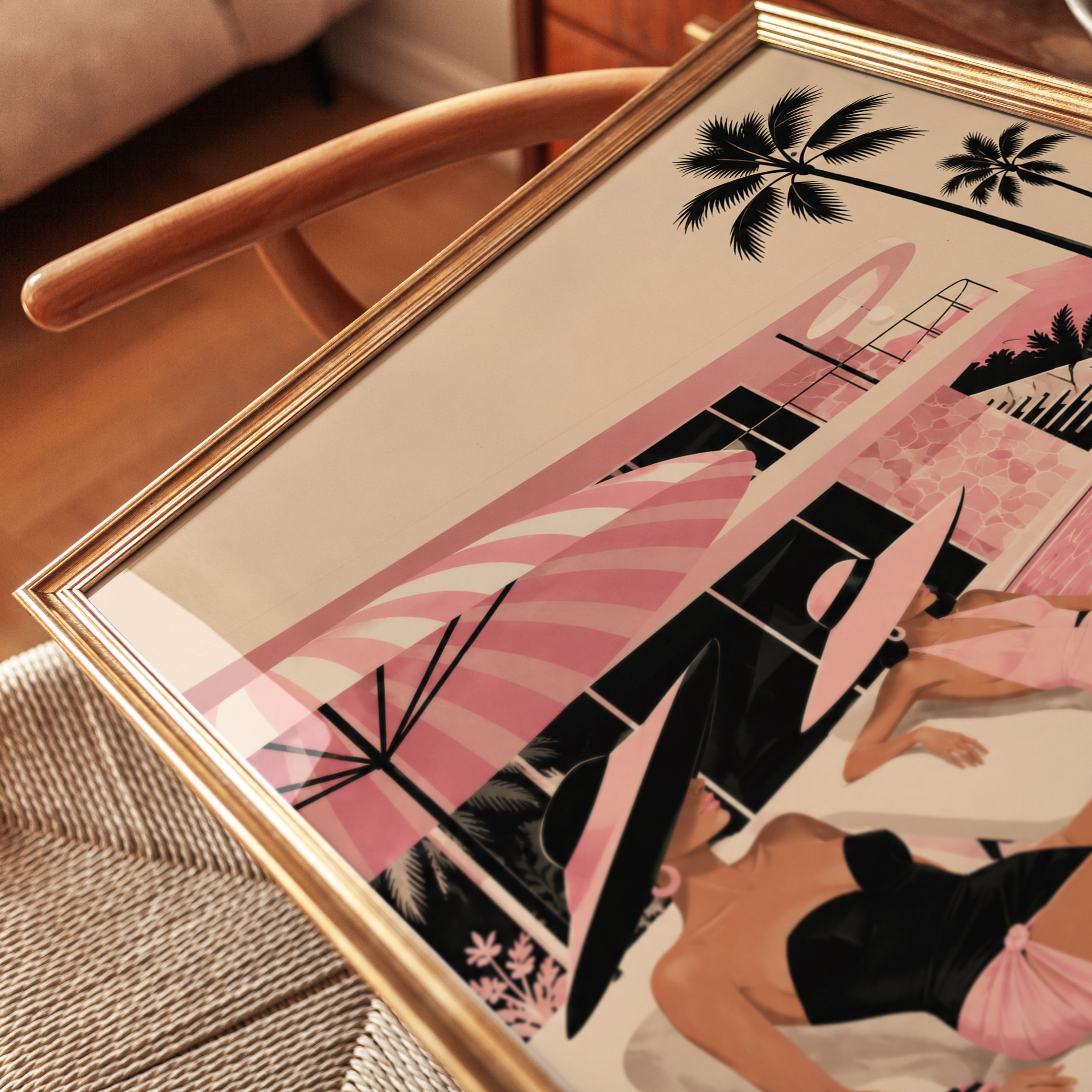 Poolside Wall Art – Retro Summer Print - detail
