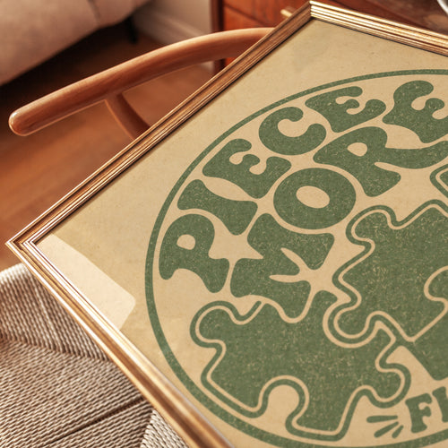 70s Typography Puzzle Print - detail