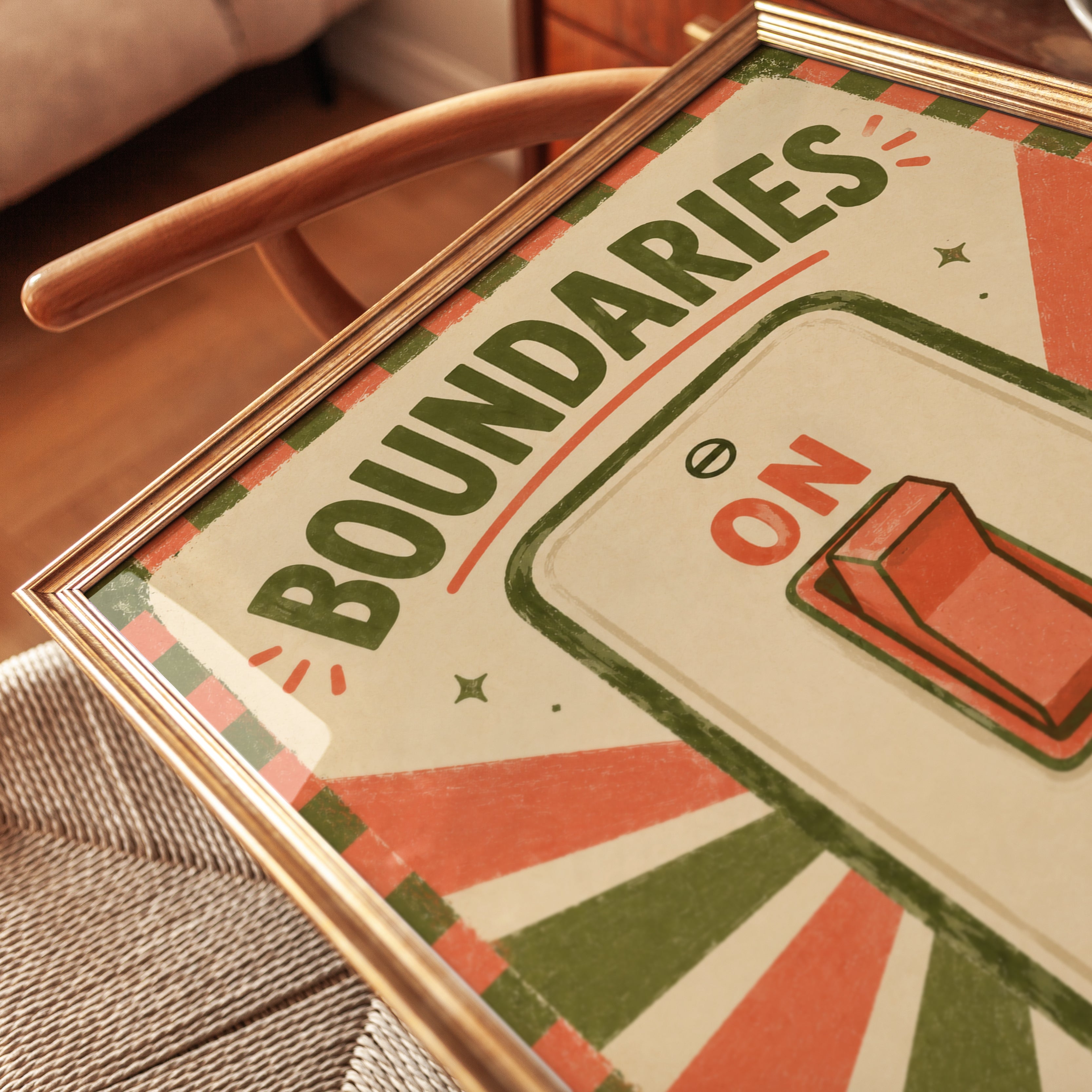 Mental Health Wall Art – Boundaries Print - detail