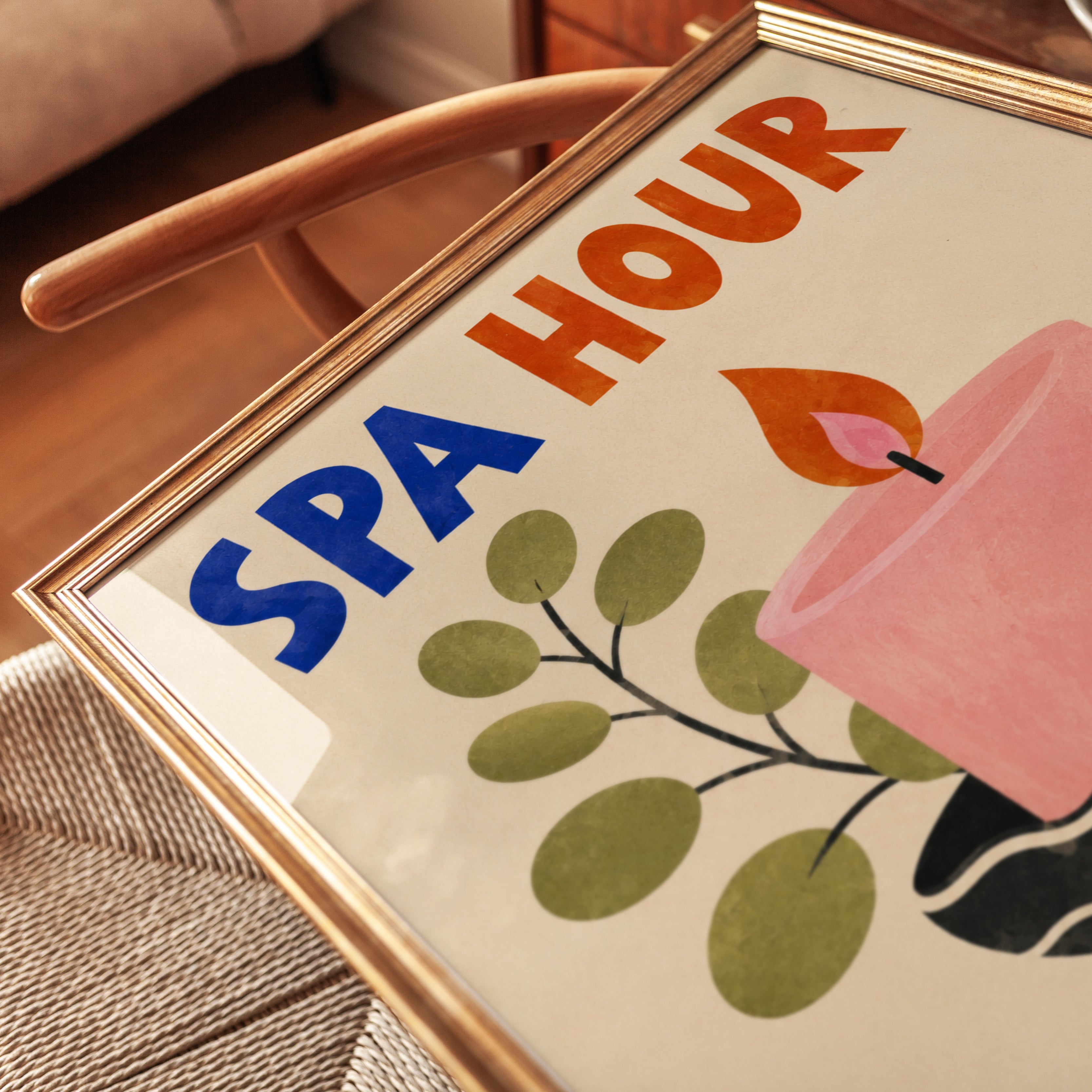 Spa Bathroom Wall Art – Self Care Print - detail