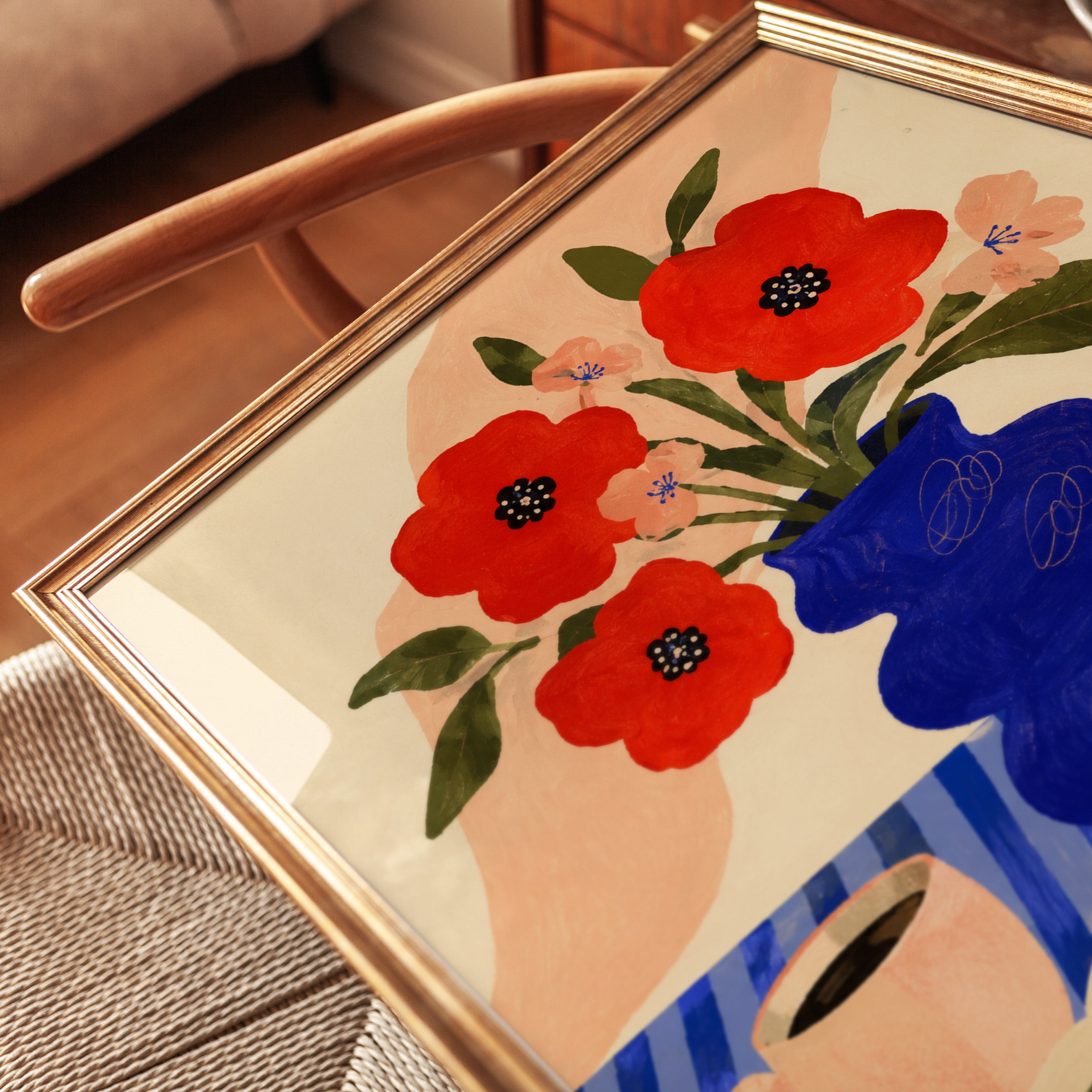 Still Life Wall Art – Red Poppy Print - detail