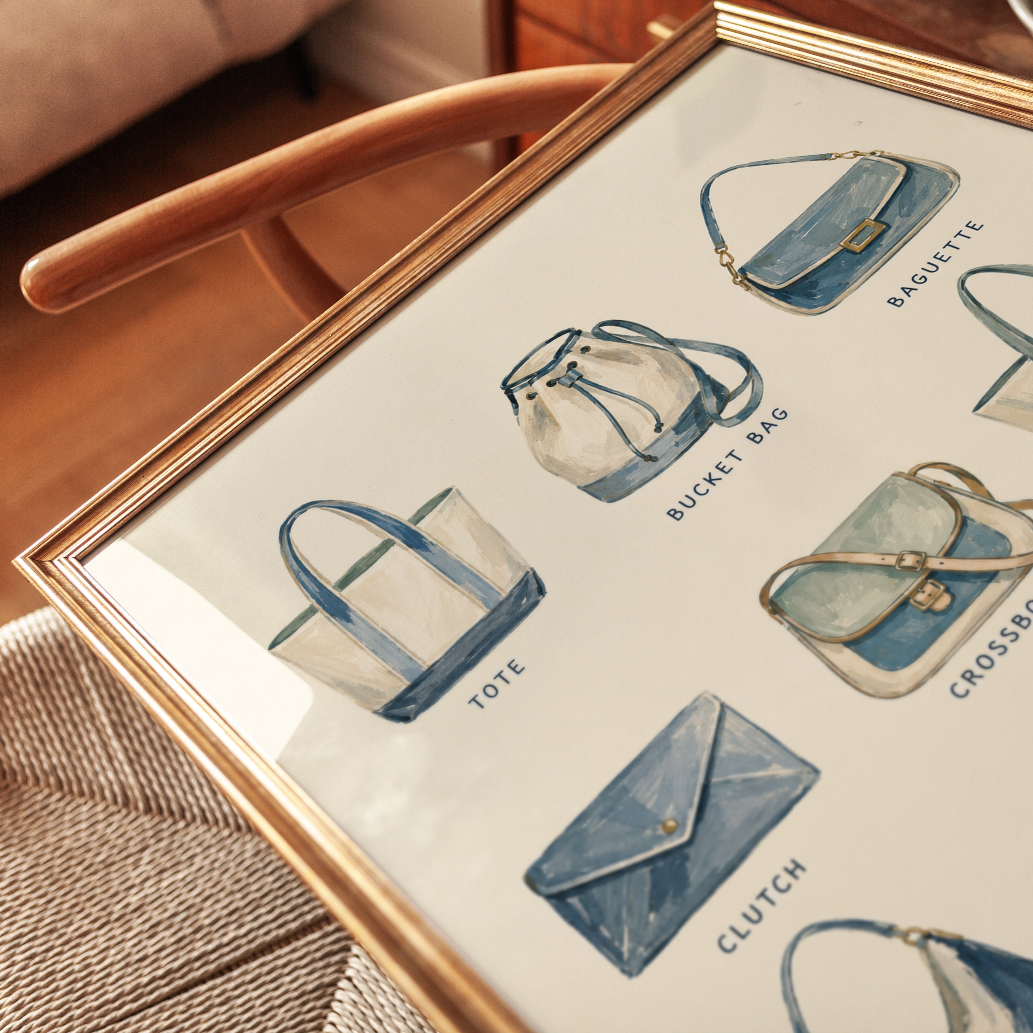 Bag Types Wall Art – Fashion Print - detail