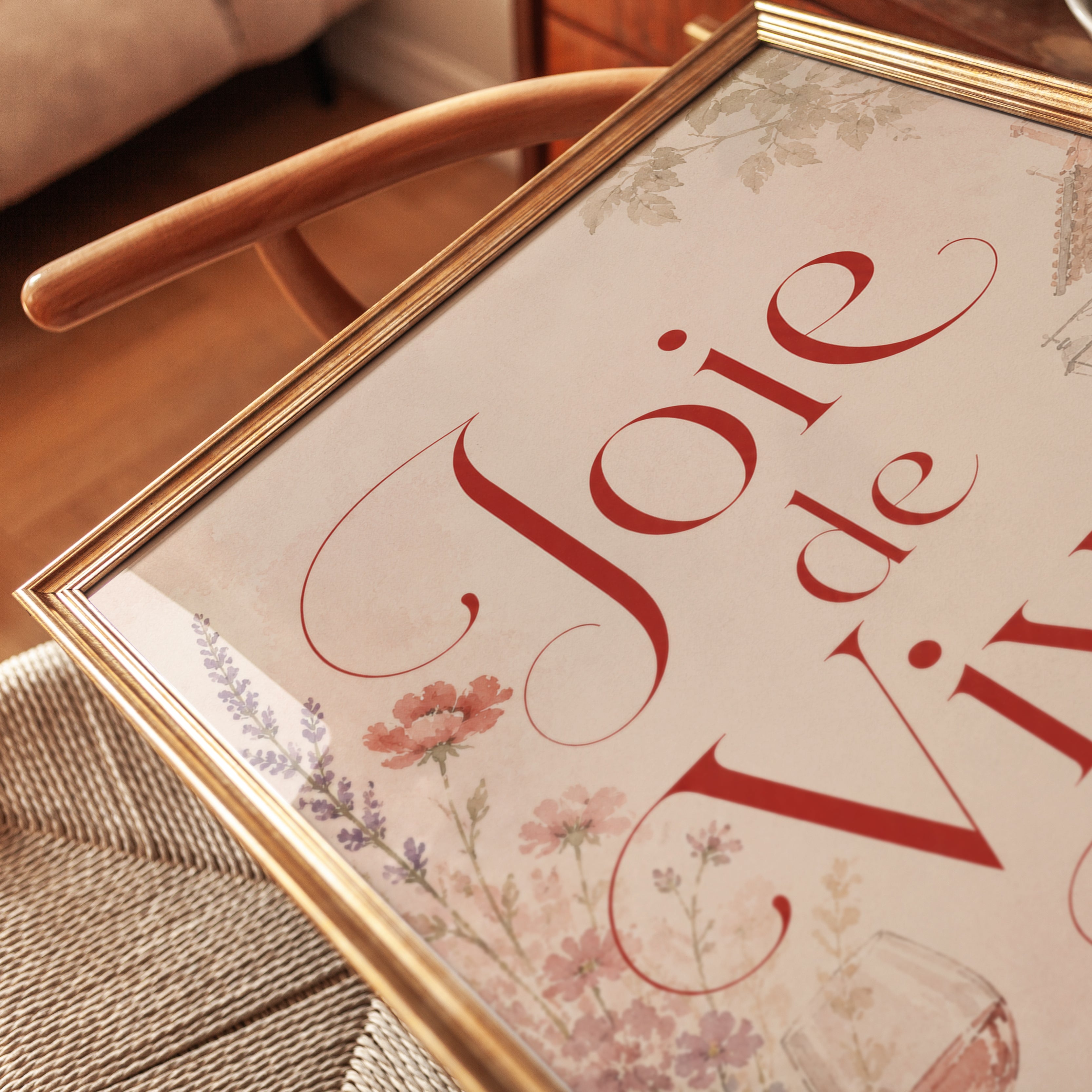 Joie de Vivre Print – French Kitchen Wall Art - detail