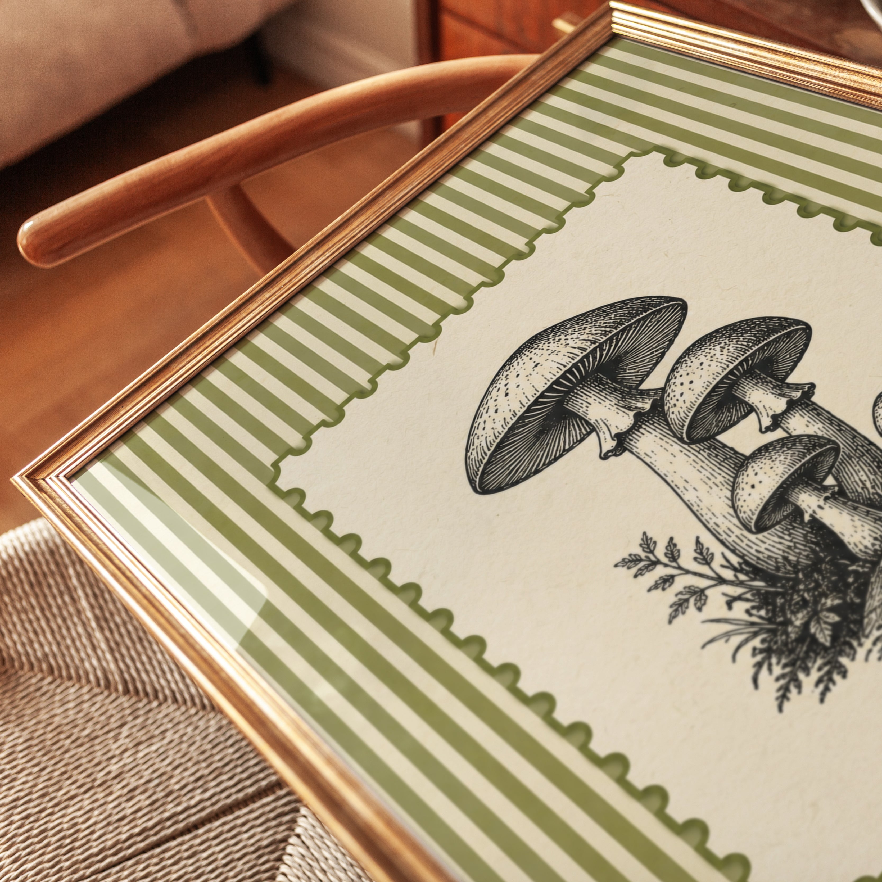 Mushroom Wall Art – Vintage Botanical Print - detail