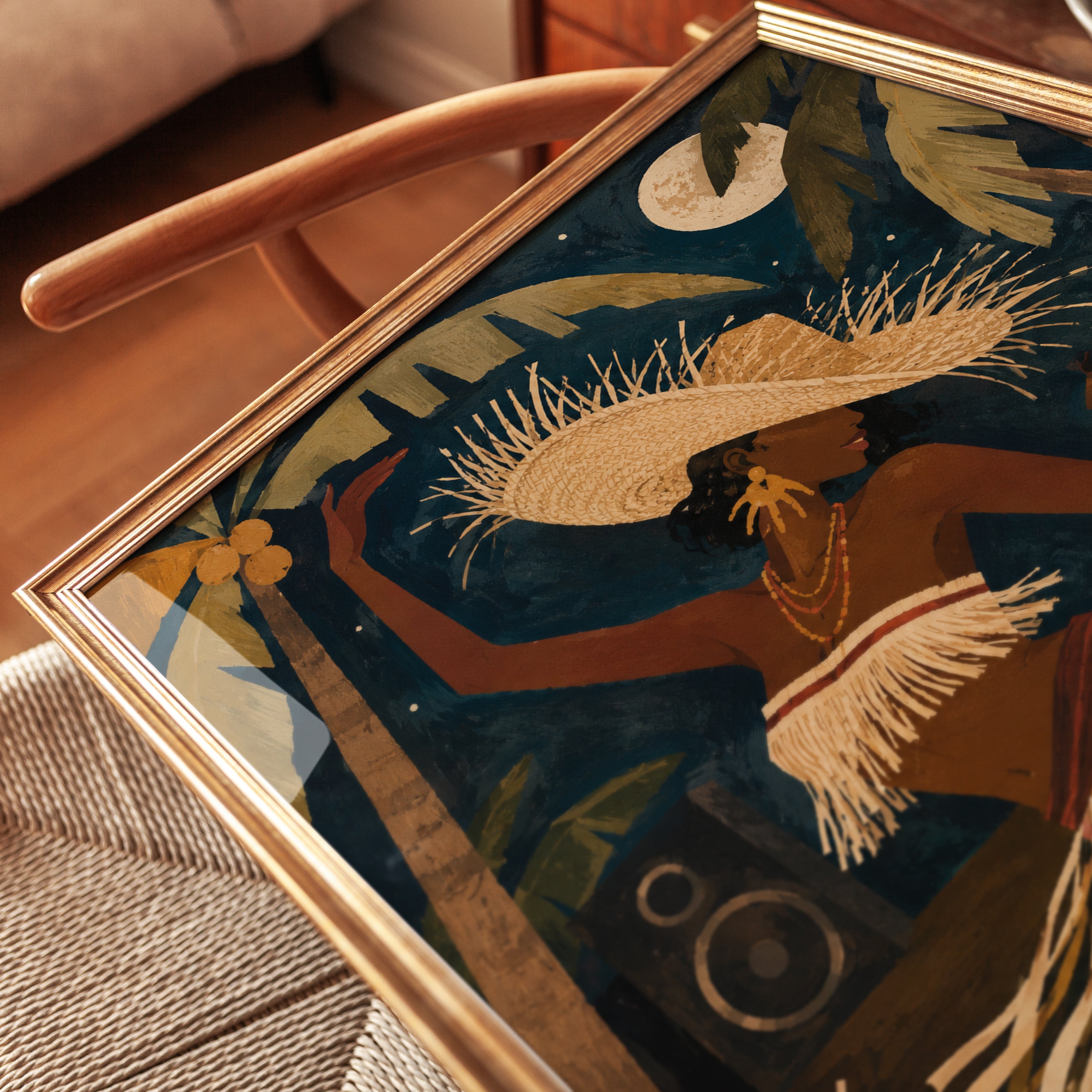 Tropical Dance Wall Art – Afrocentric Art Print - detail