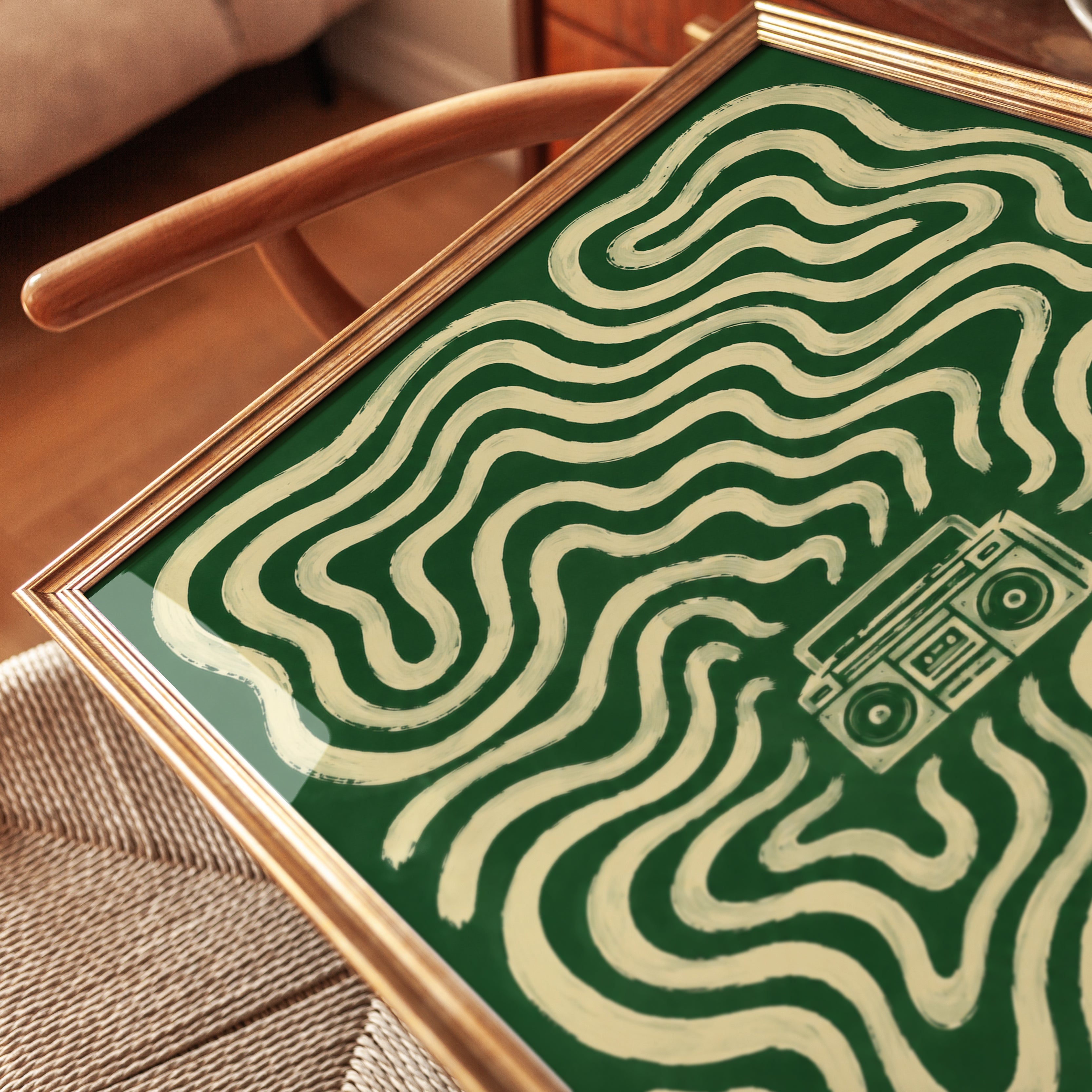 Retro Music Wall Art – Vintage Boombox Print - detail