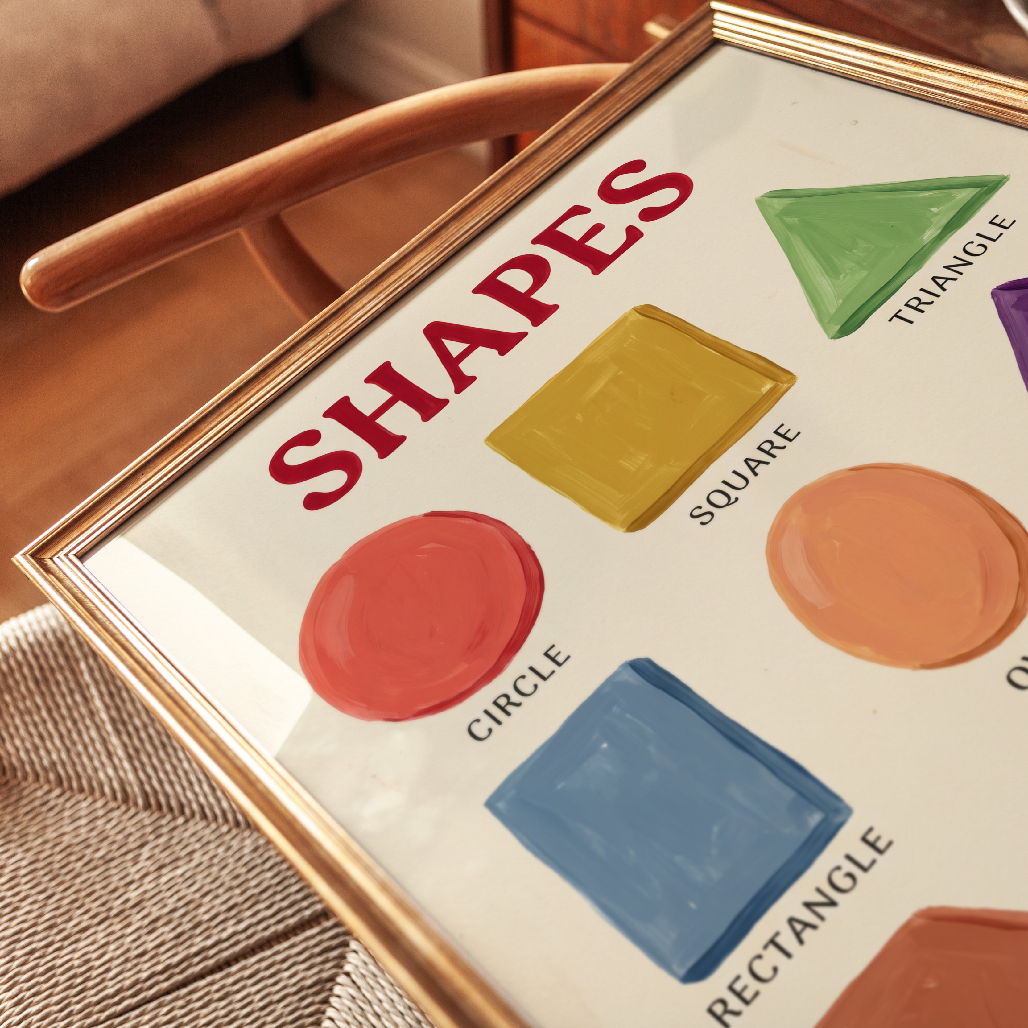 Shapes Poster: Montessori Inspired Kids Art - detail