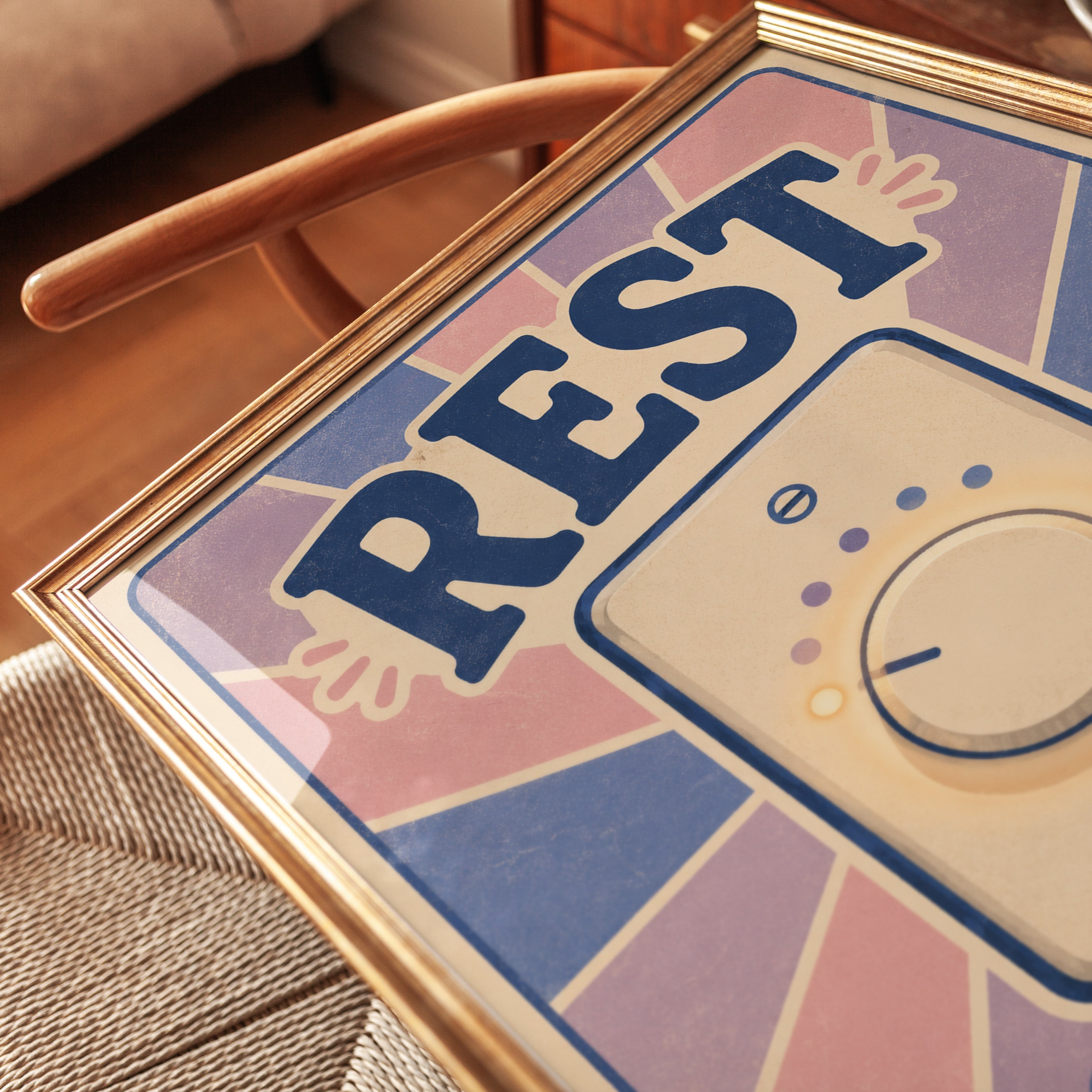 Rest Wall Art – Slow Down Reminder Print - detail