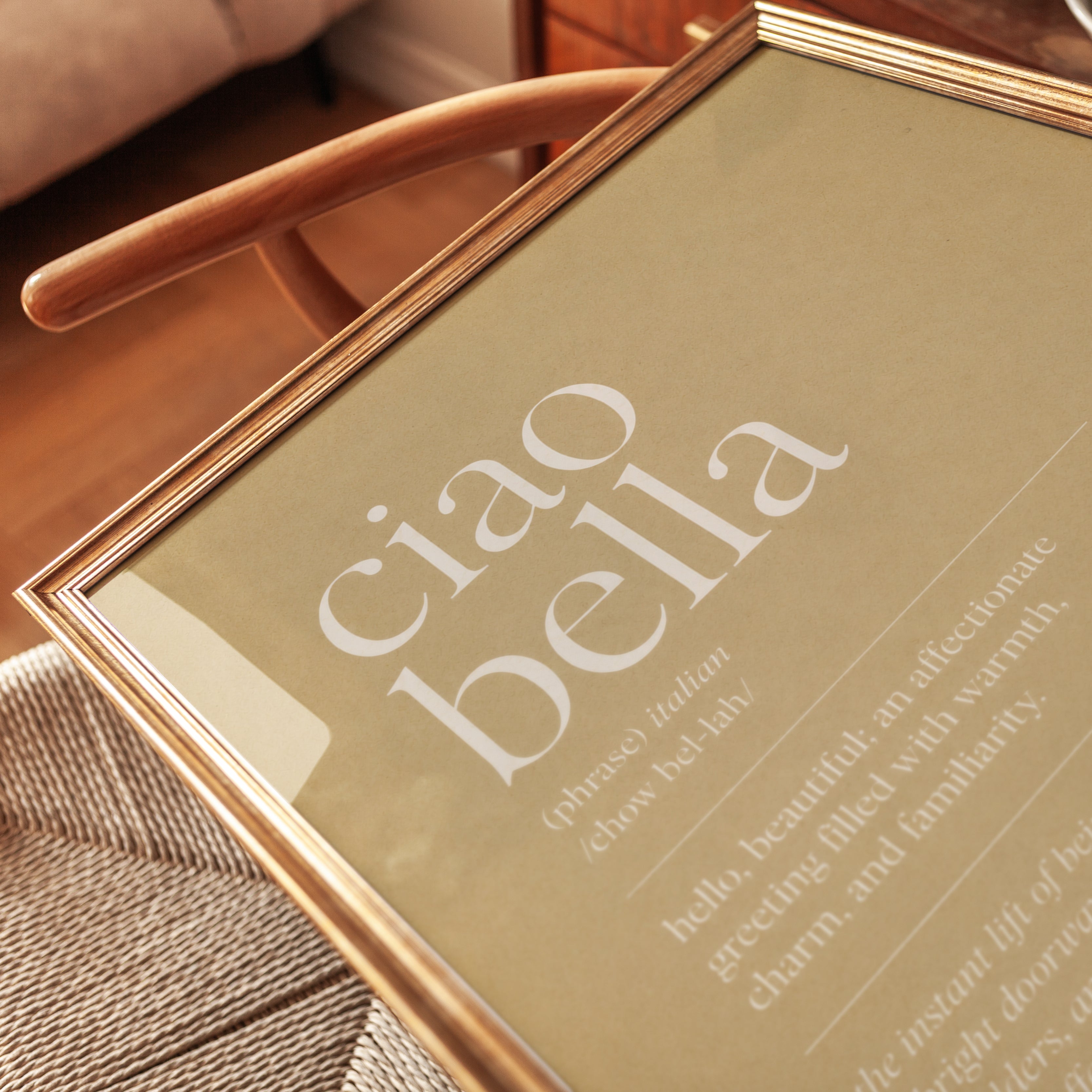 Ciao Bella Wall Art – Italian Quote - detail