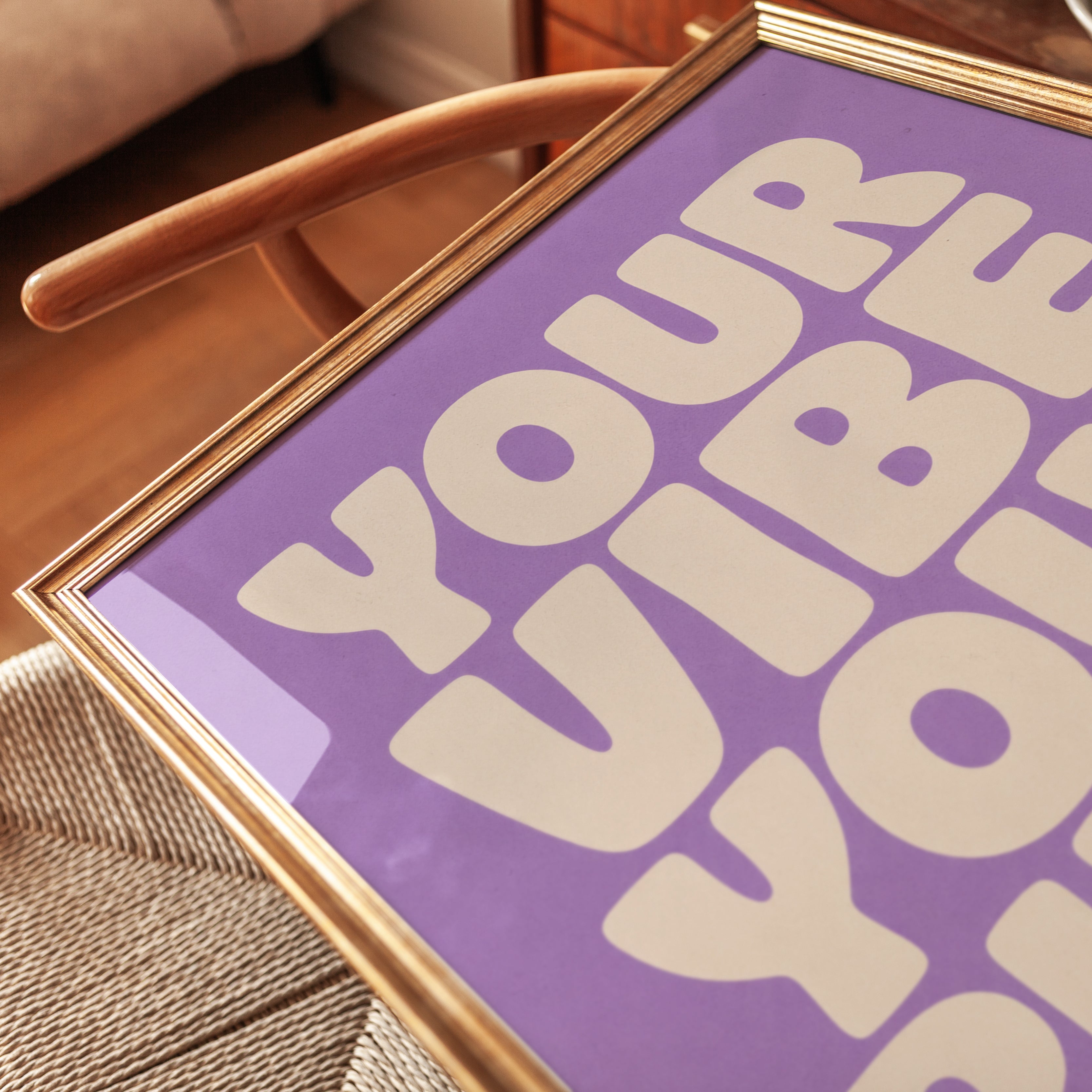 Motivational Wall Art: Purple Typography Poster - detail