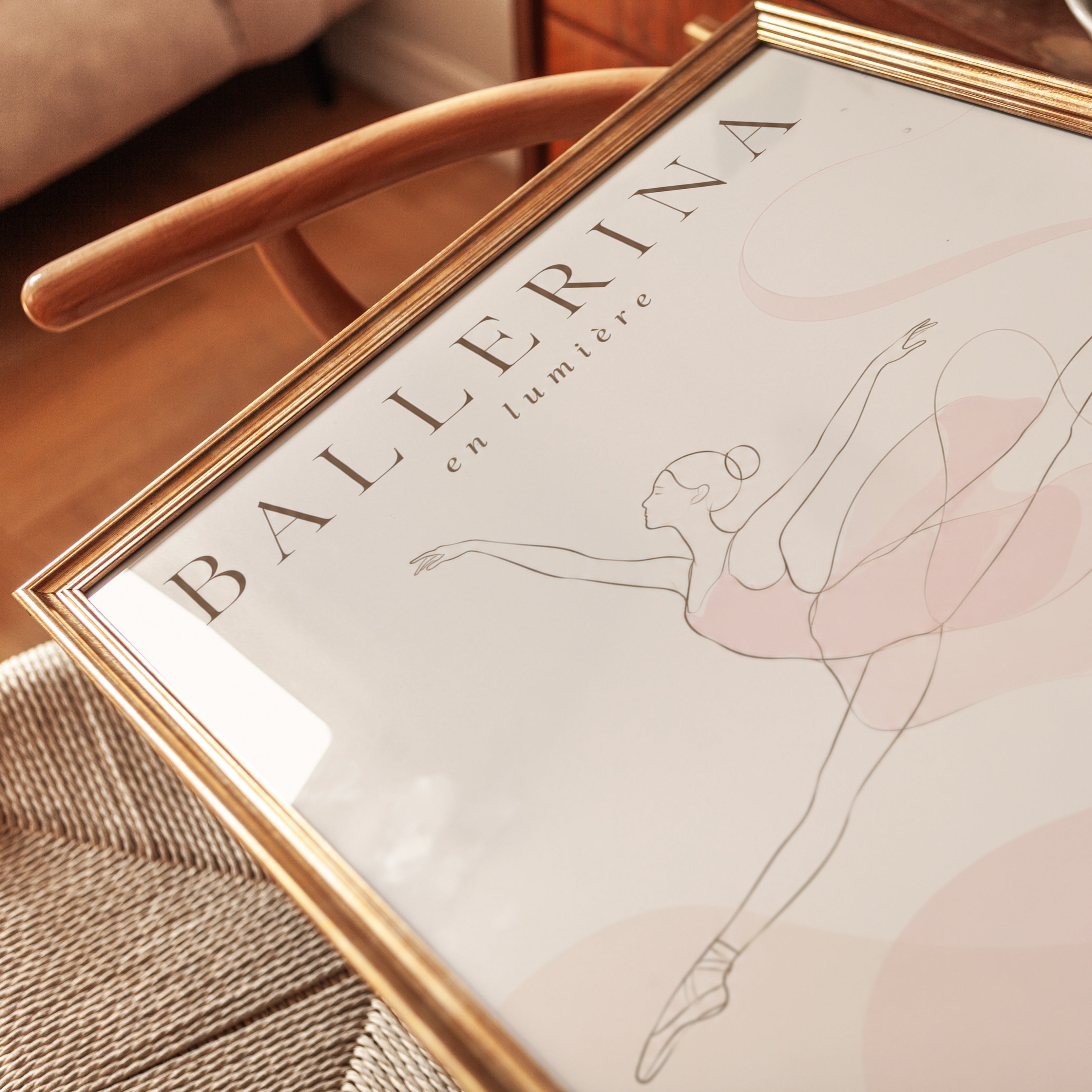 Ballerina Line Art Print - detail