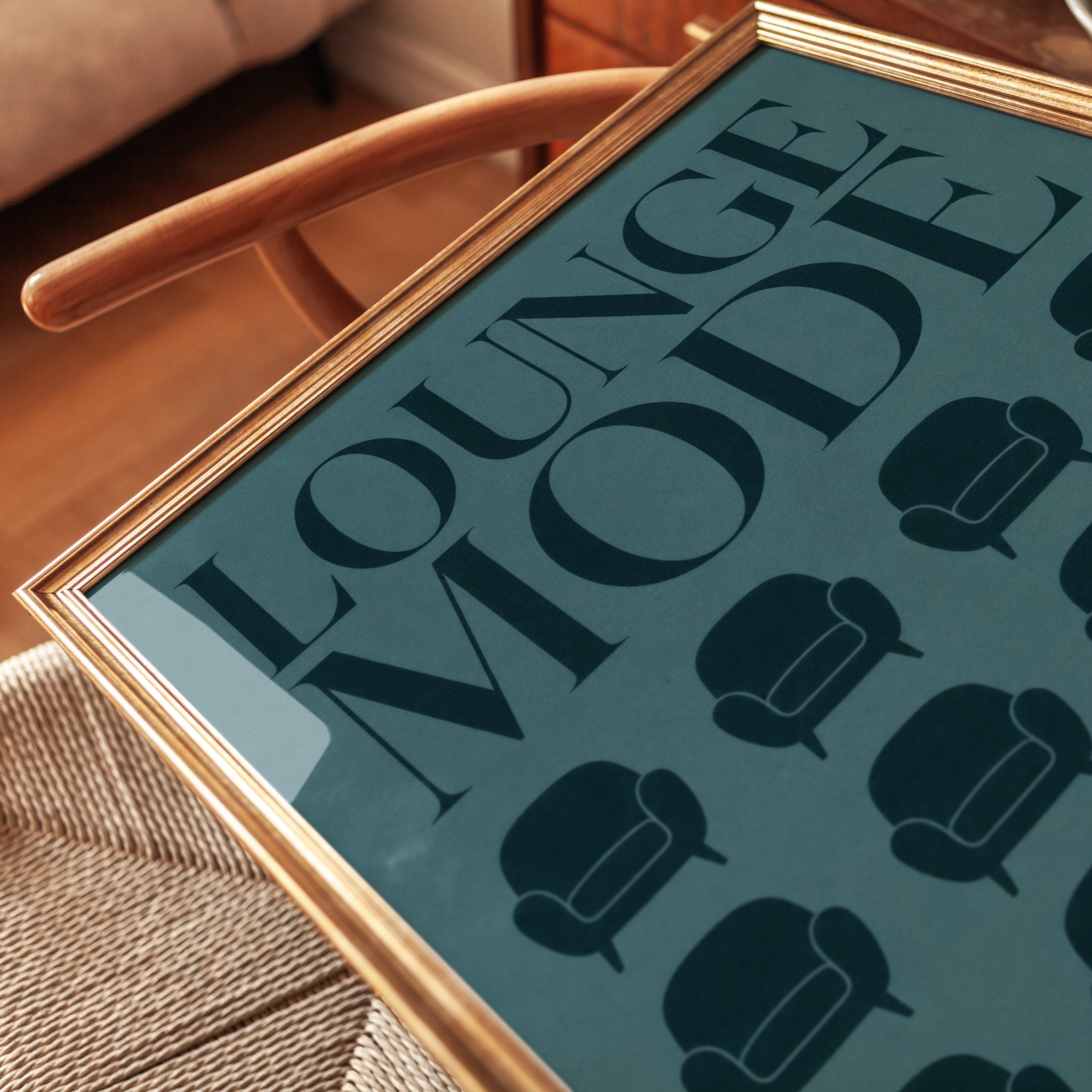 Retro Lounge Mode Print – Armchair Icons - detail