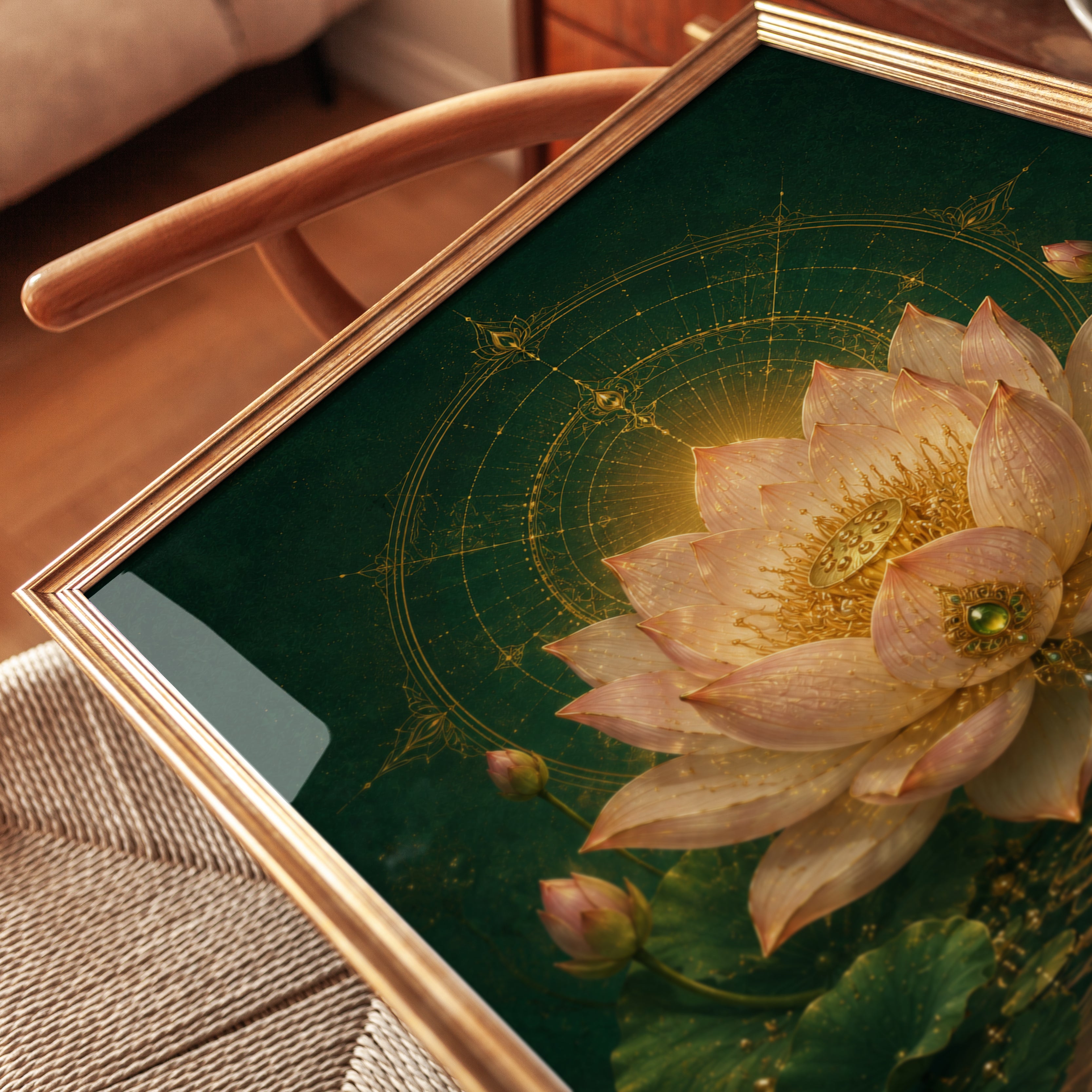Lotus Flower Wall Art – Spiritual Wall Decor - detail