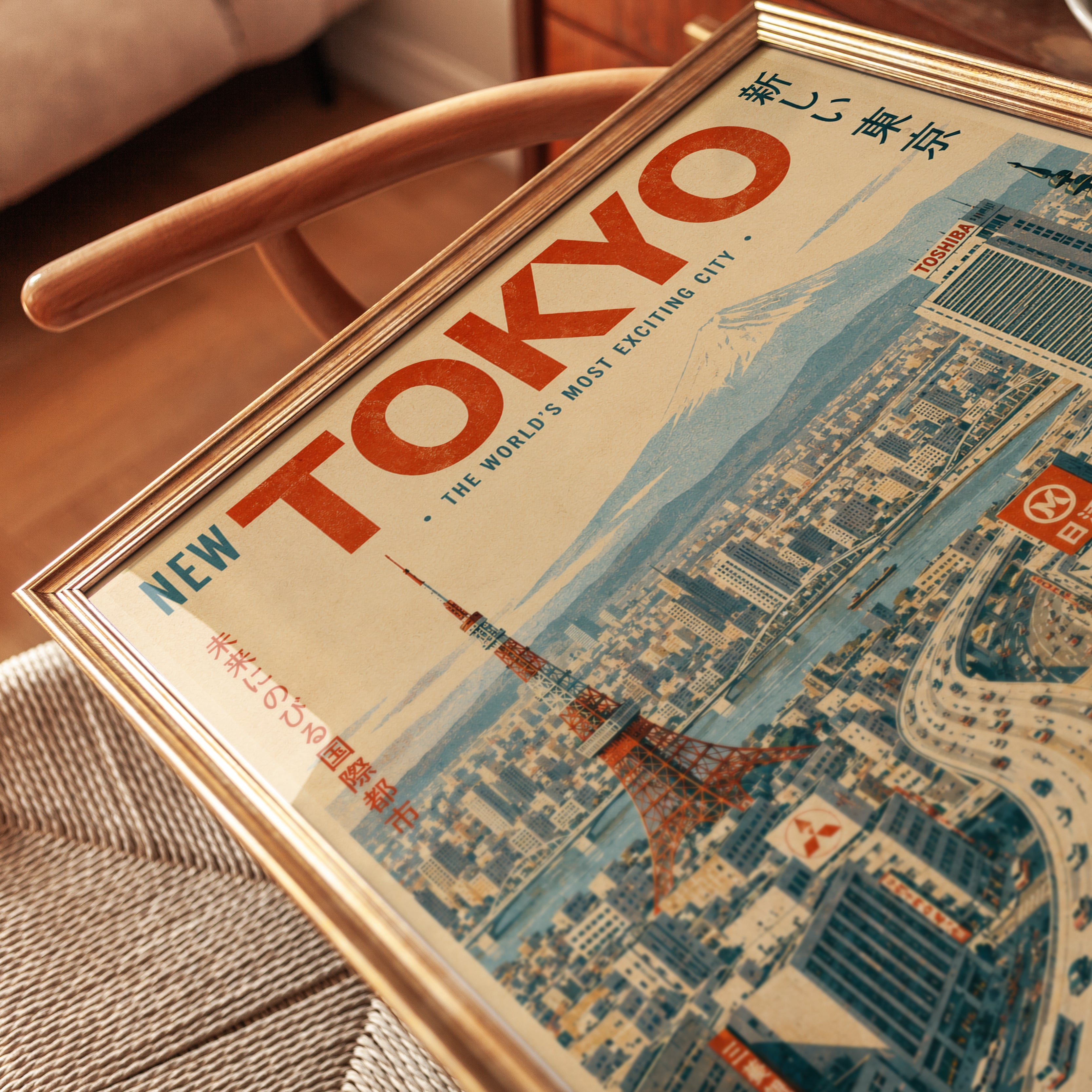 Tokyo Travel Poster – Vintage Japan Wall Art - detail