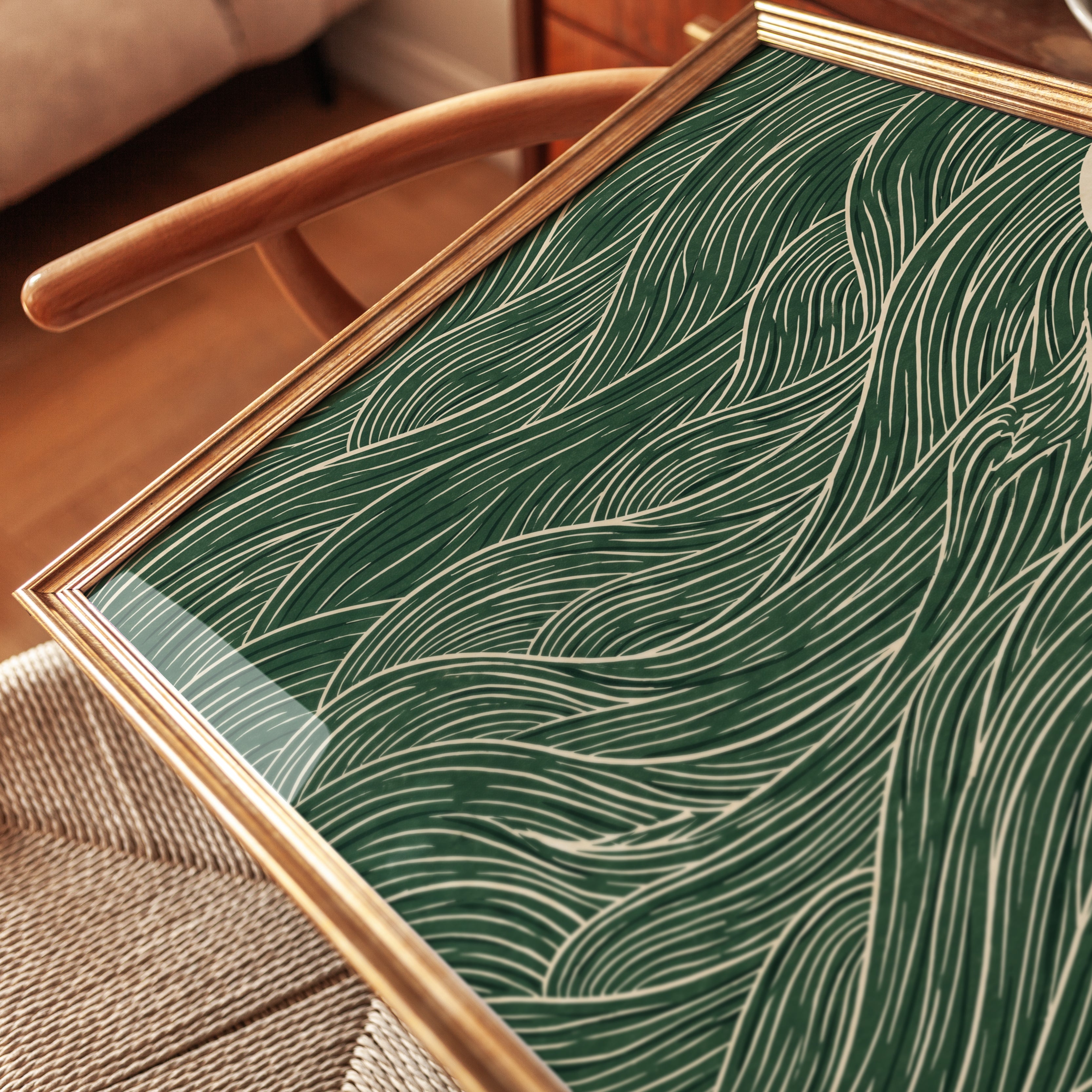Sea Glass Wall Art Print — Coastal Turtle - detail