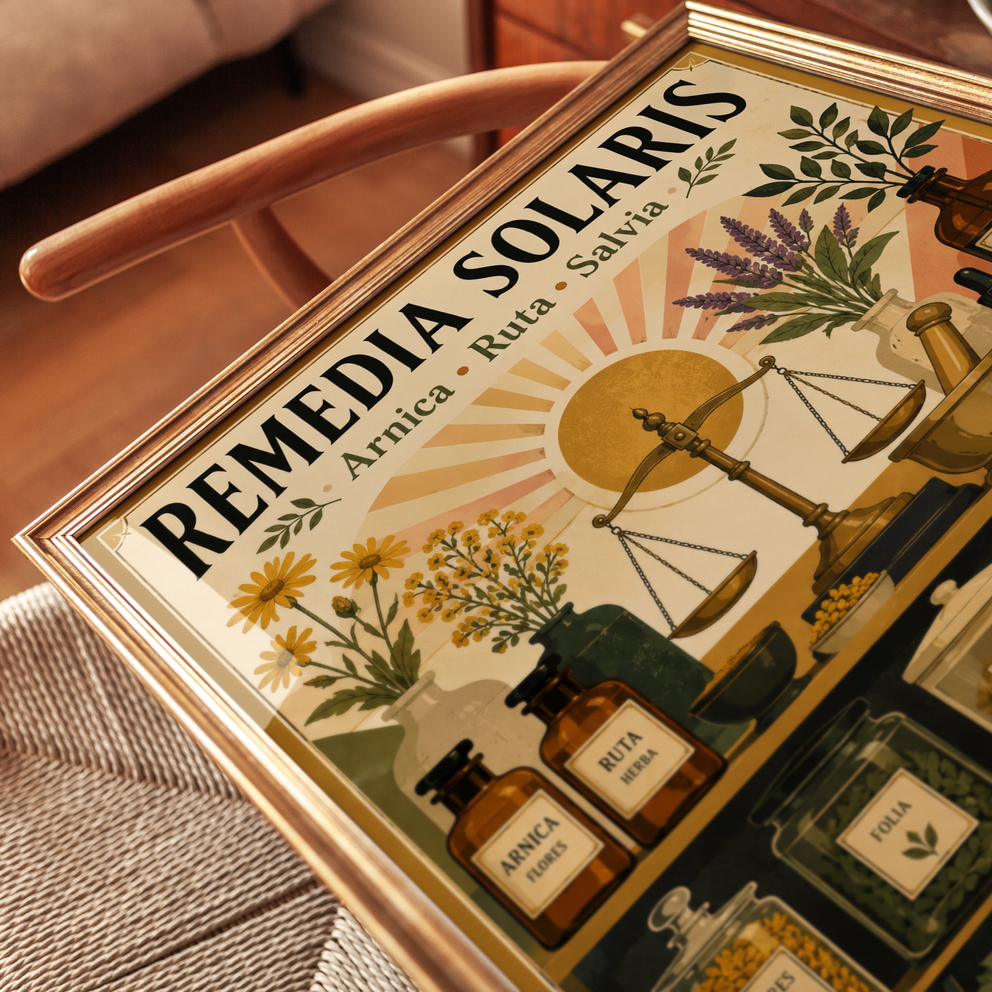 Herbal Apothecary Print: Vintage Botanical Remedy Illustration - detail