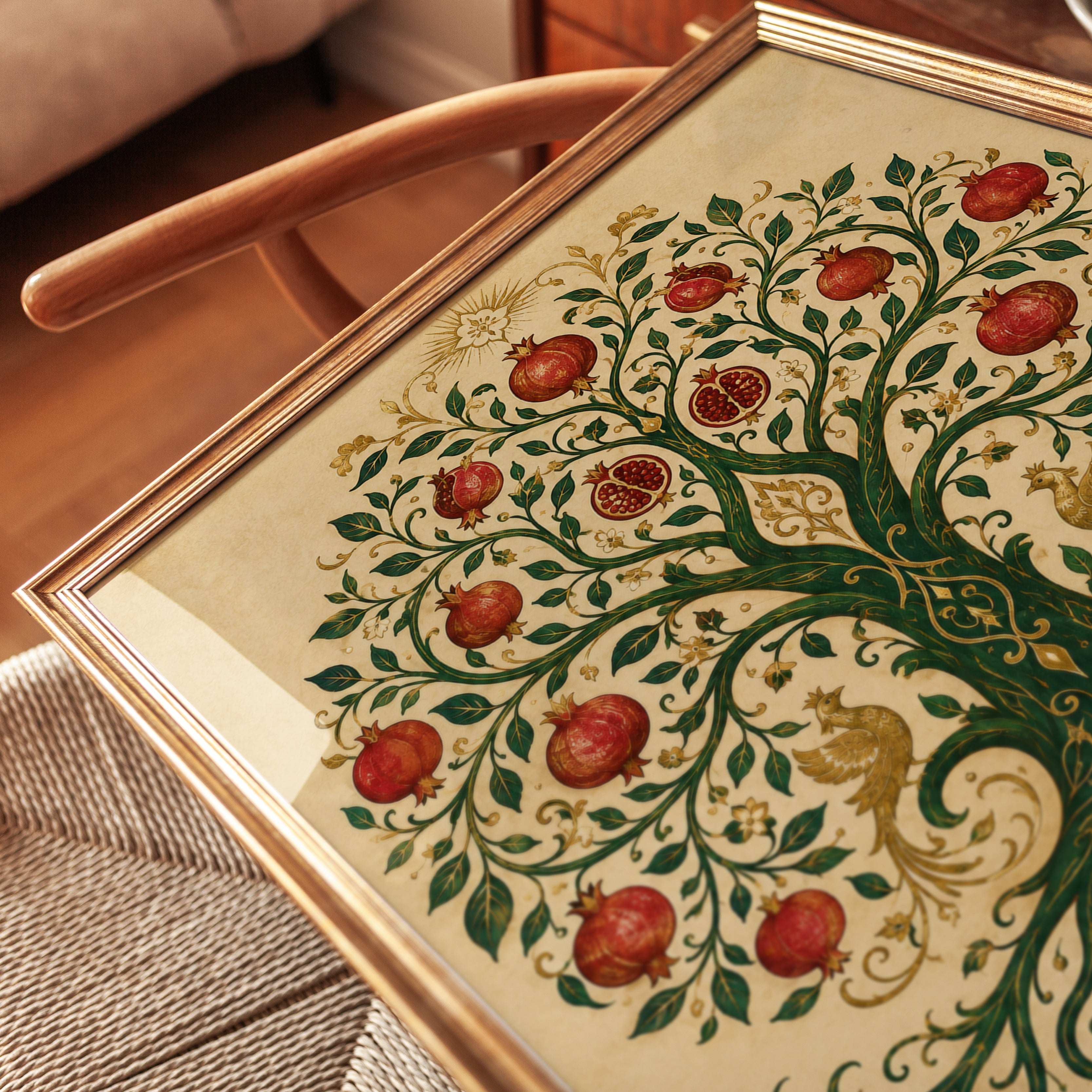 Pomegranate Tree Wall Art - detail