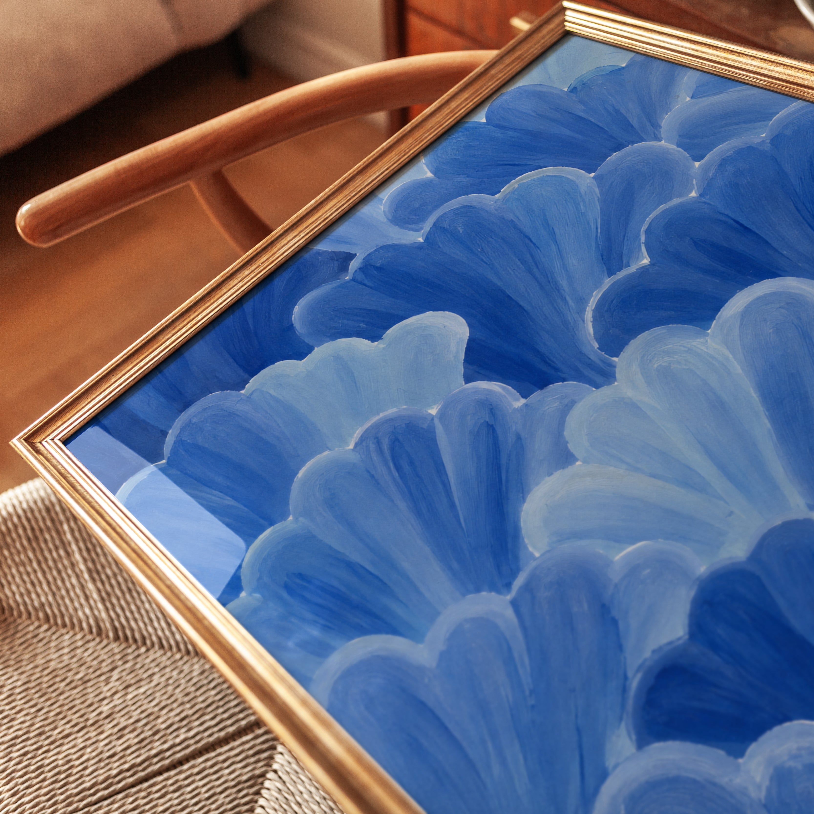 Blue Cloud Wall Art – Abstract Sky Print - detail