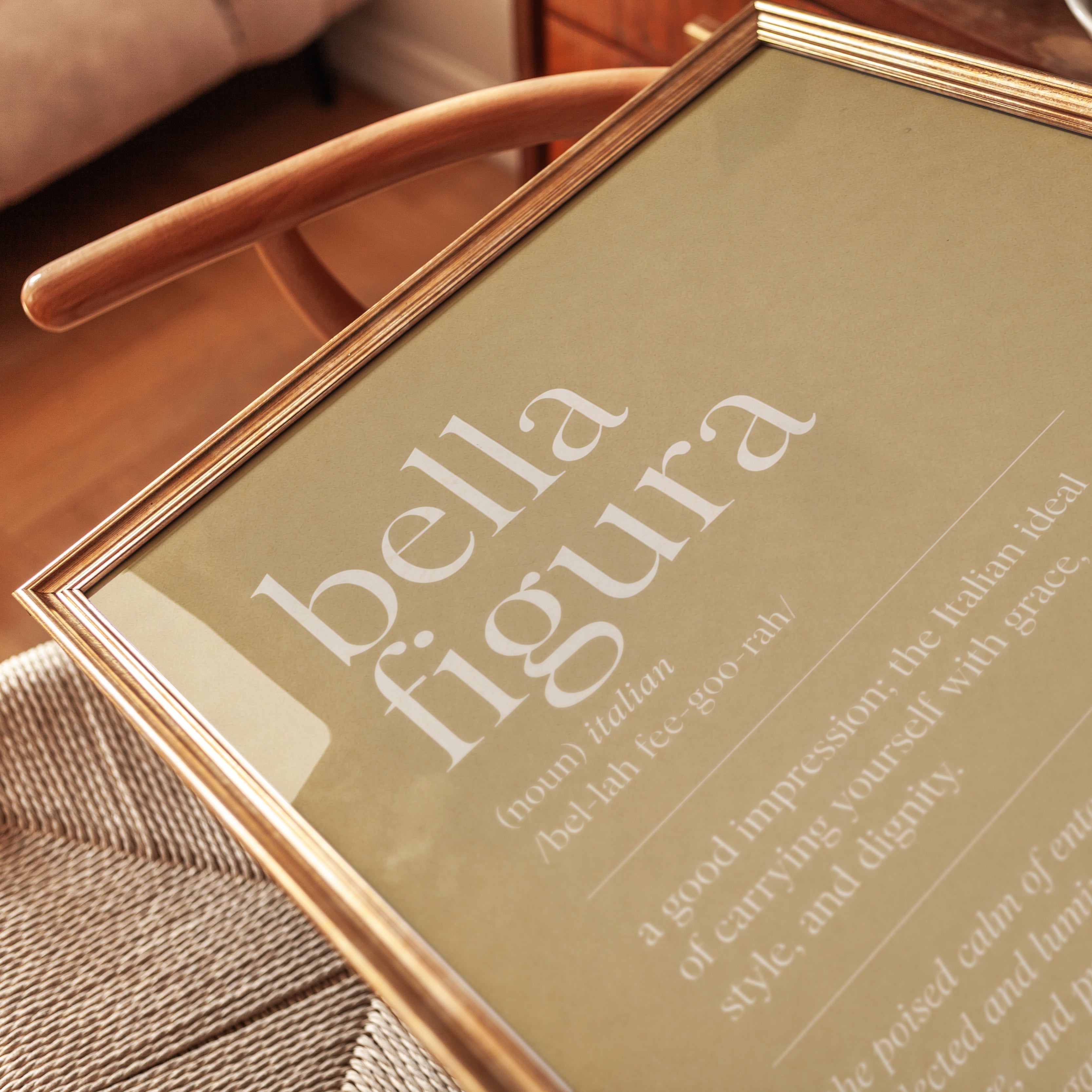 Bella Figura Italian Quote Print - detail