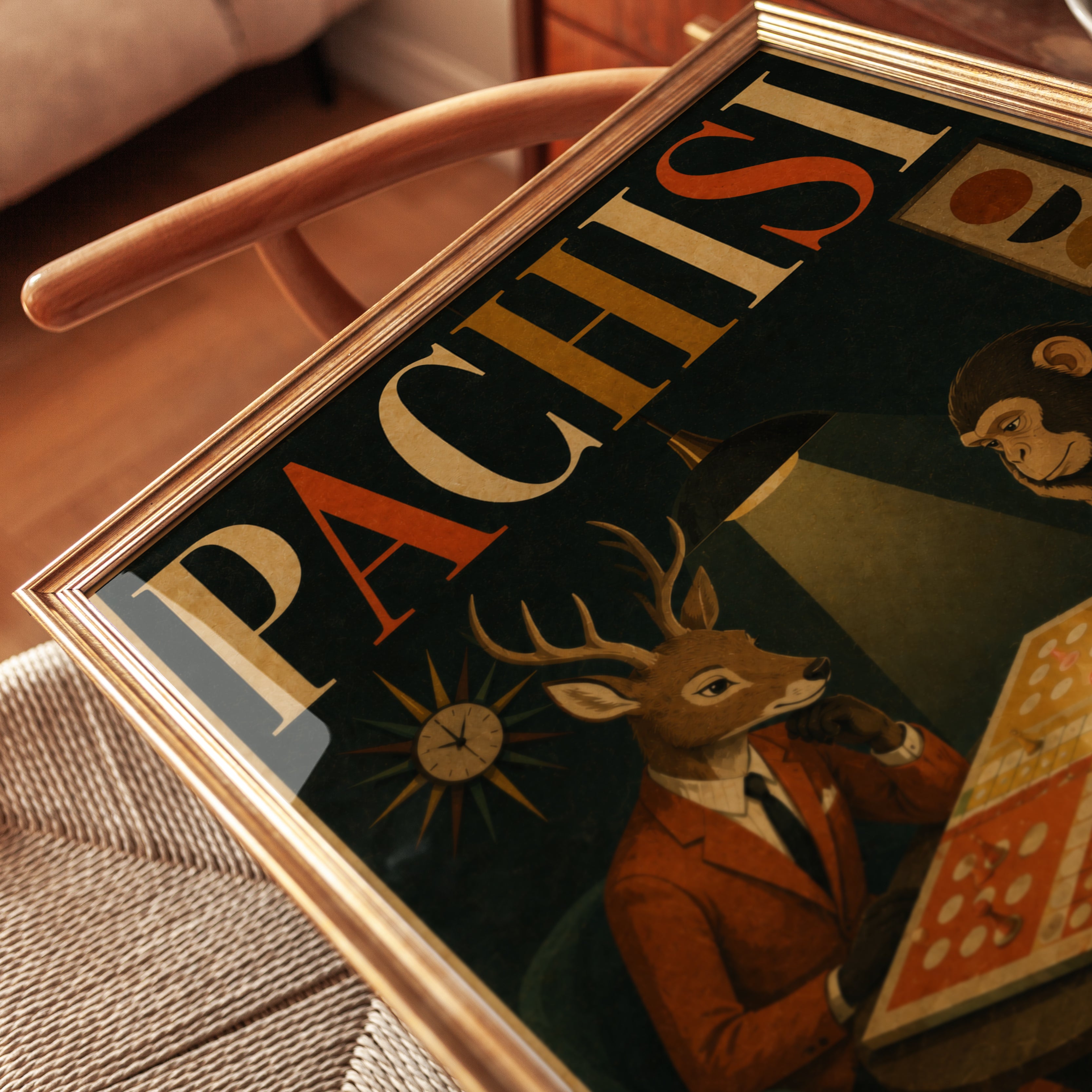 Mid-Century Animal Pachisi Poster - detail