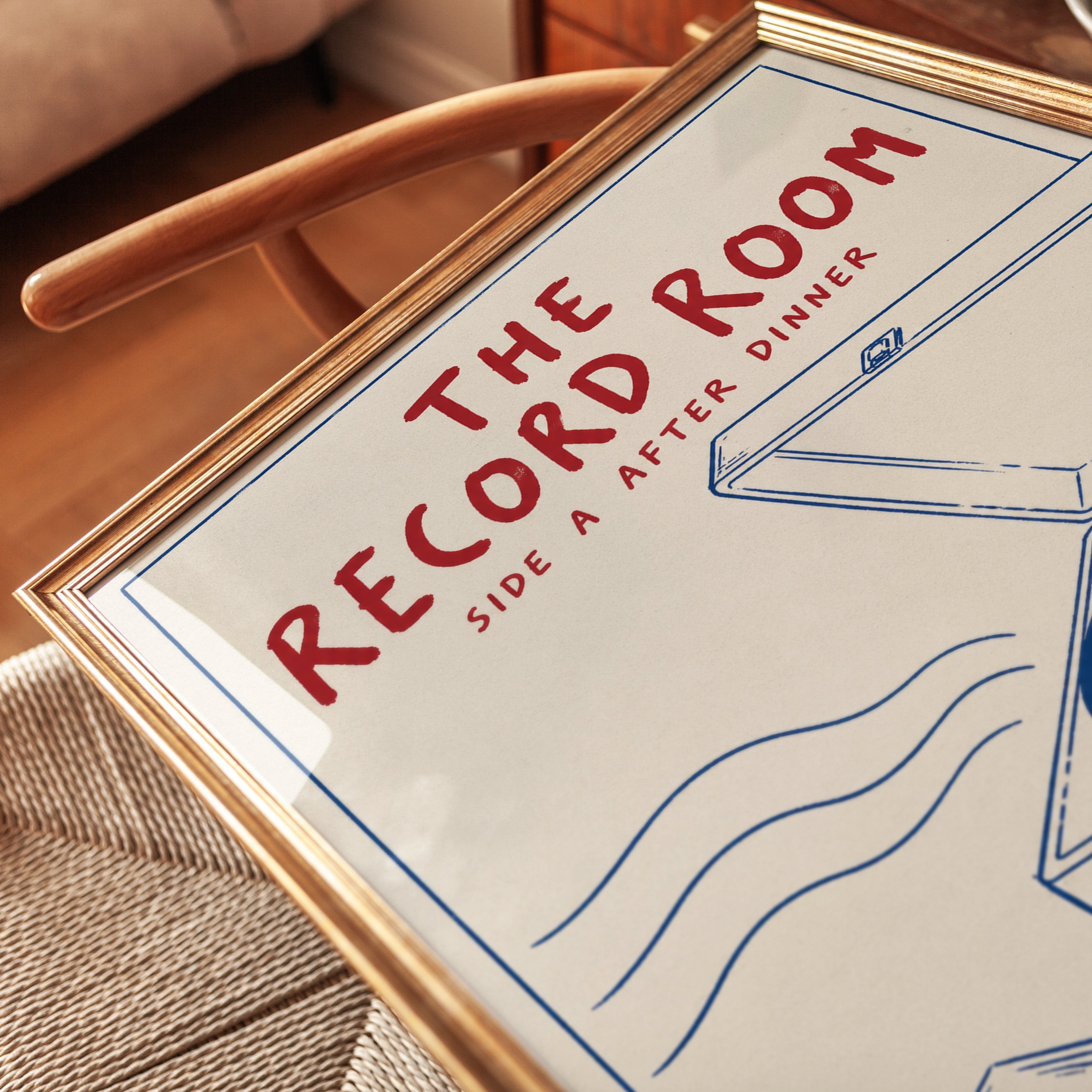 Record Player Wall Art – Vinyl Turntable Print - detail