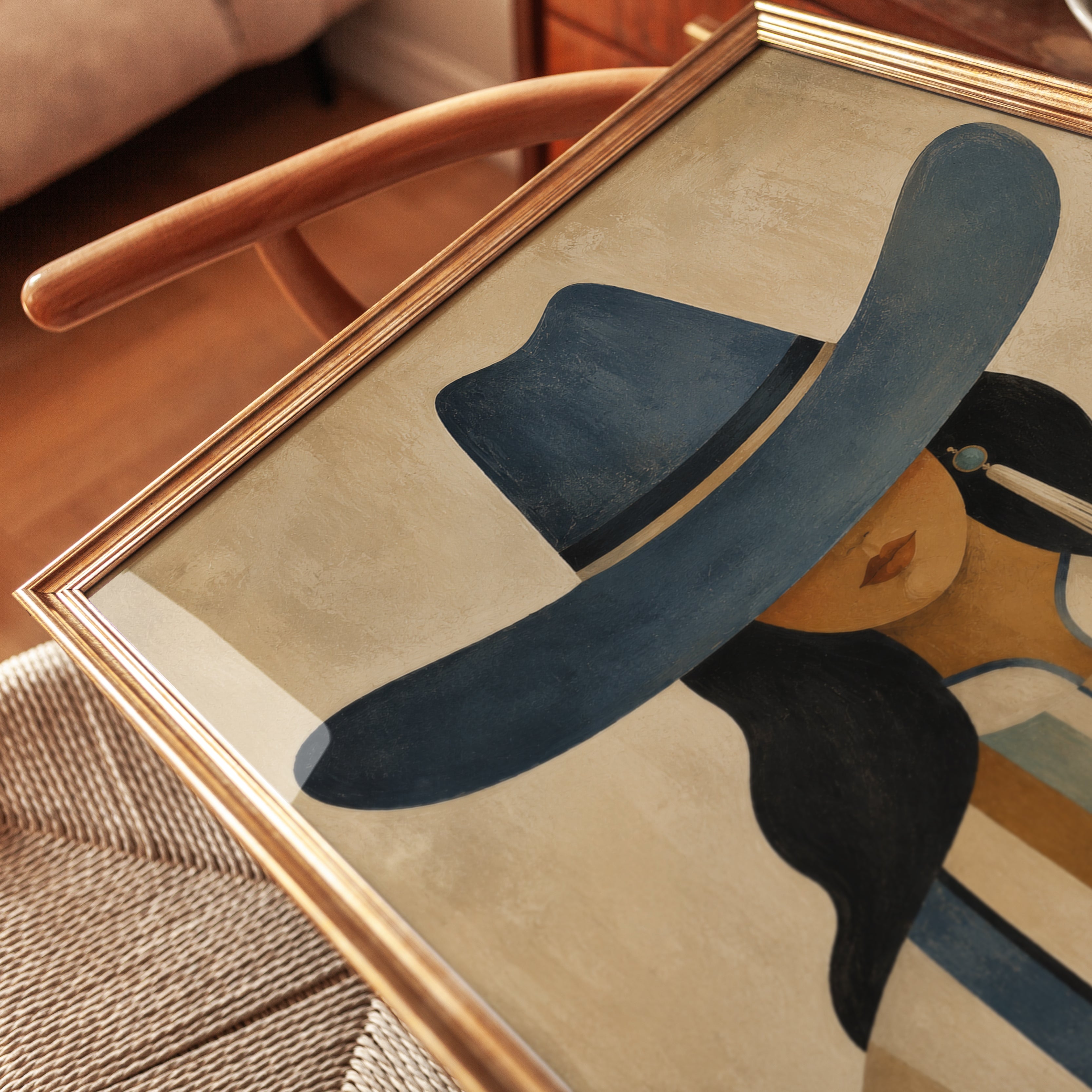 Western Woman Wall Art – Cowgirl Portrait Print - detail