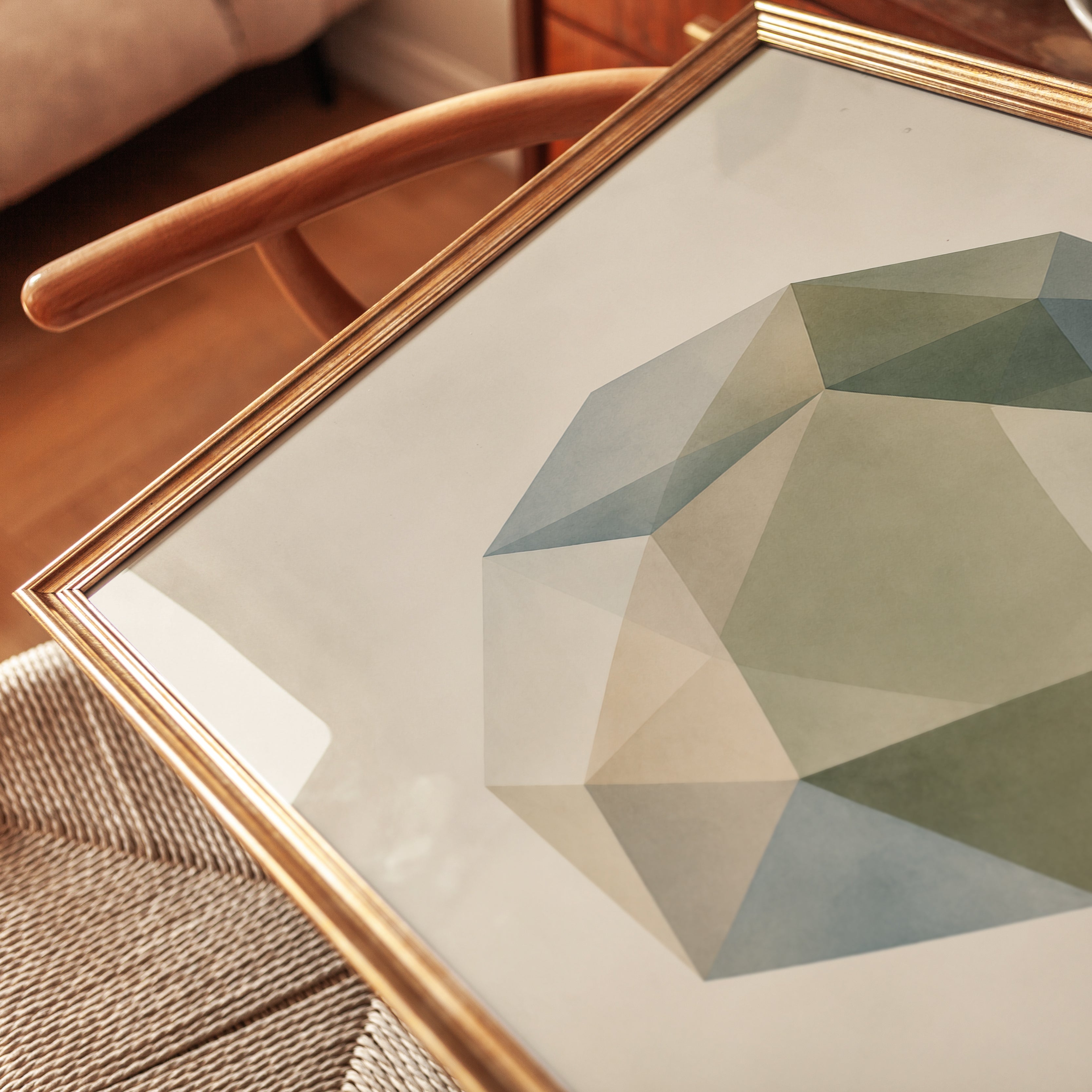 Geometric Wall Art – Abstract Polygon Print - detail