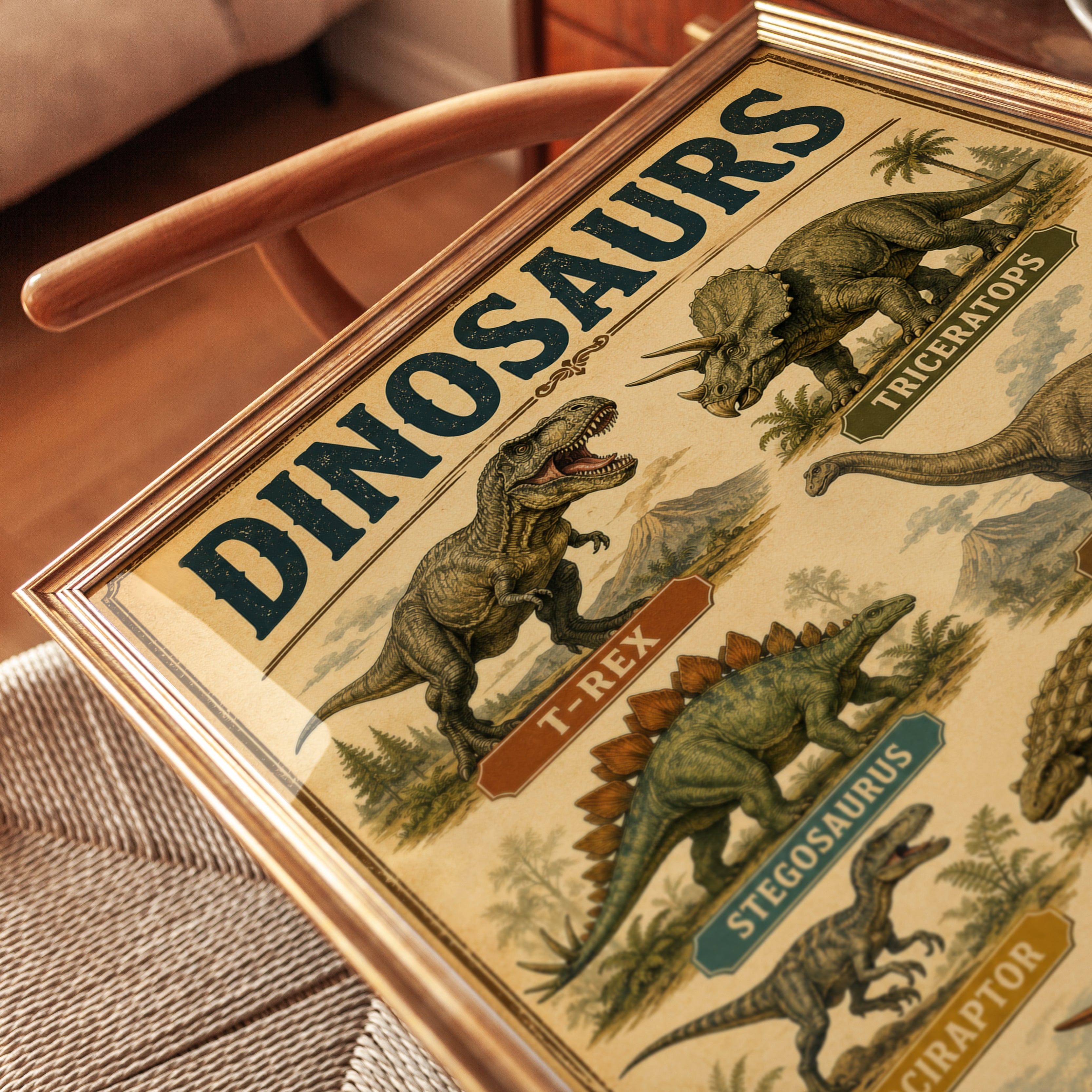 Dinosaur Wall Art – Educational Poster - detail